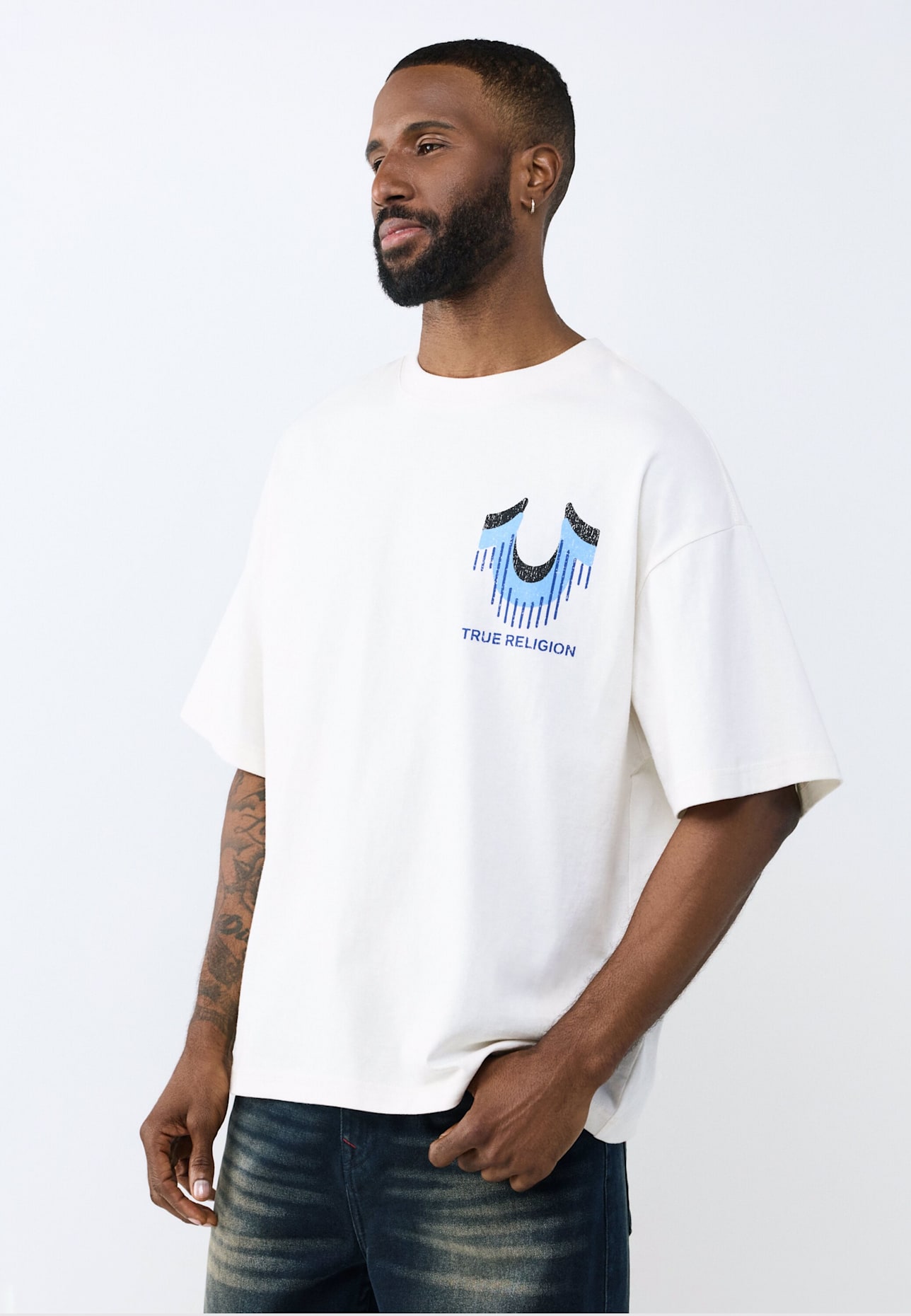 TRUE RELIGION T-Shirt RETRO: WEISS