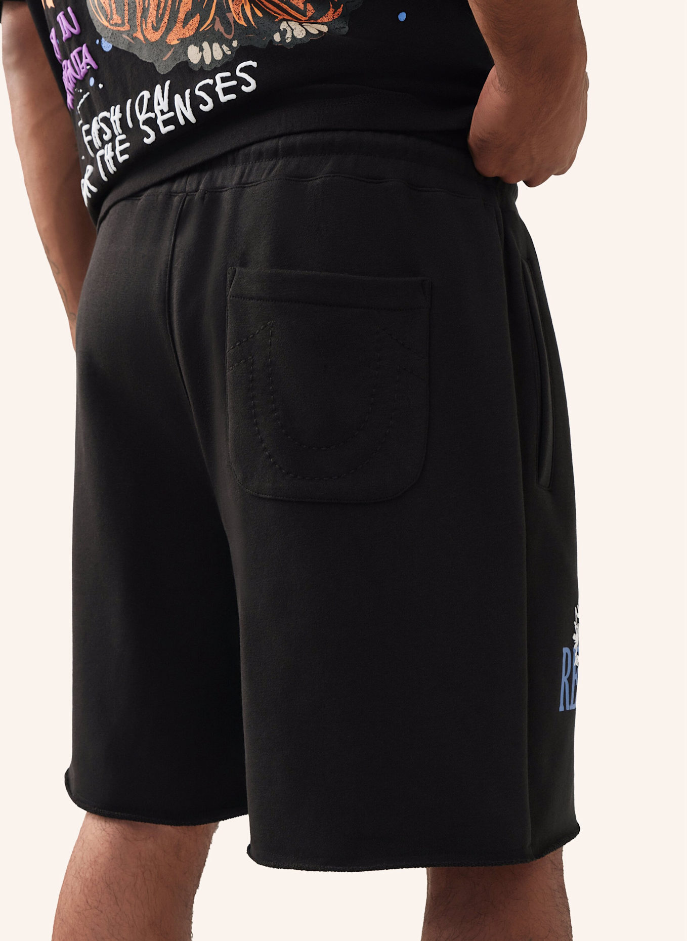 TRUE RELIGION Shorts CONCERT LOGO: SCHWARZ