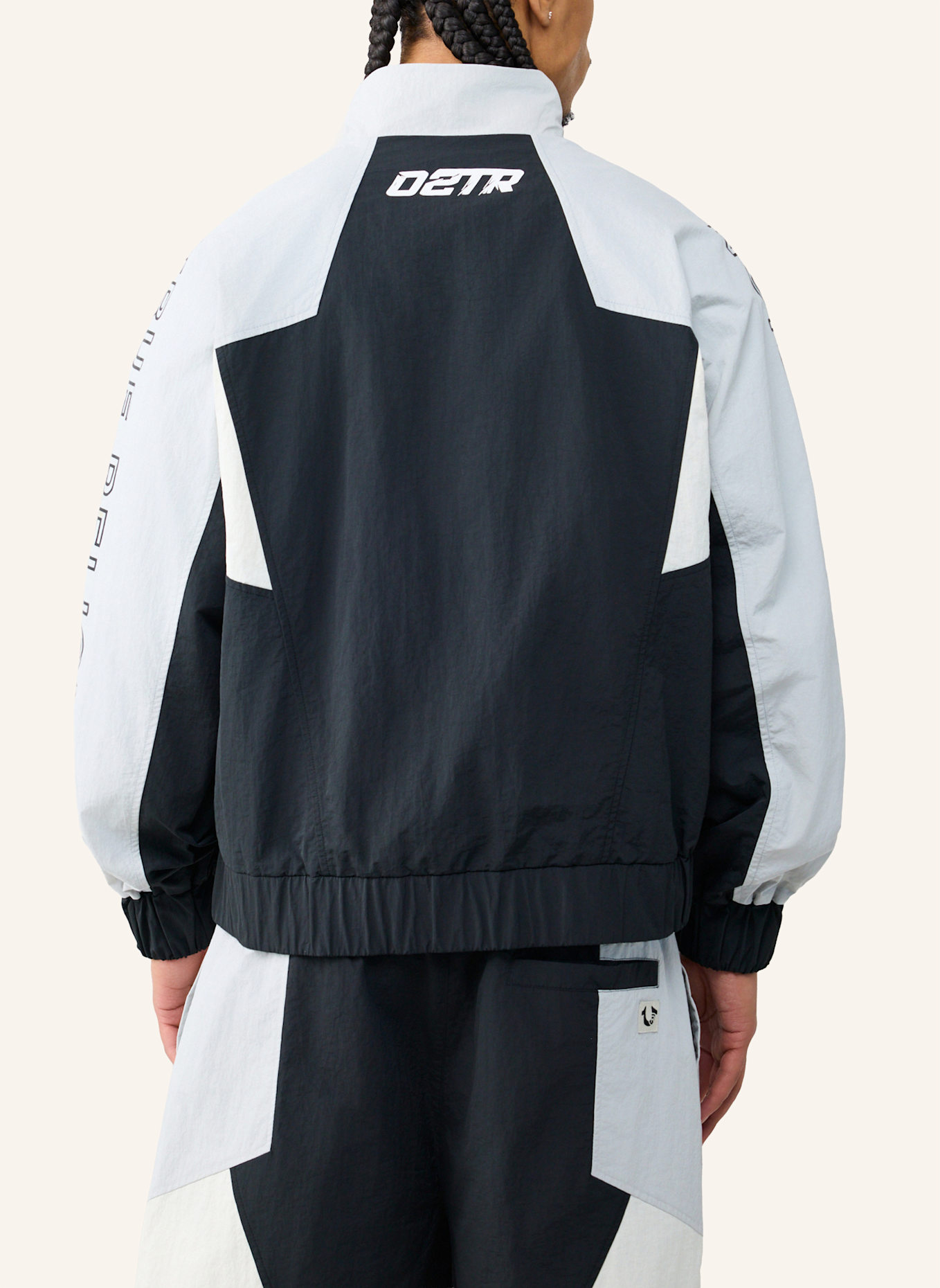 TRUE RELIGION Track-Jacke COLORBLOCKING: SCHWARZ