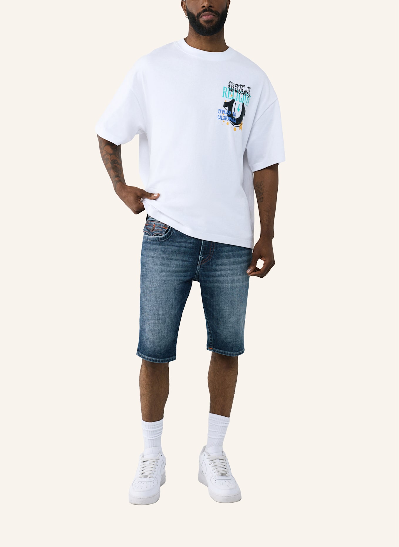 TRUE RELIGION Shorts RICKY: BLAU