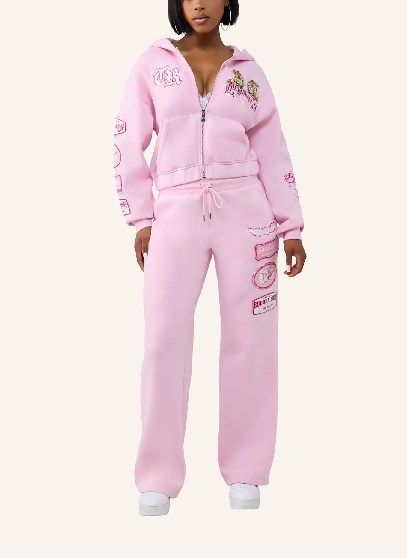 TRUE RELIGION Sweathose CRYSTAL PATCH: ROSA
