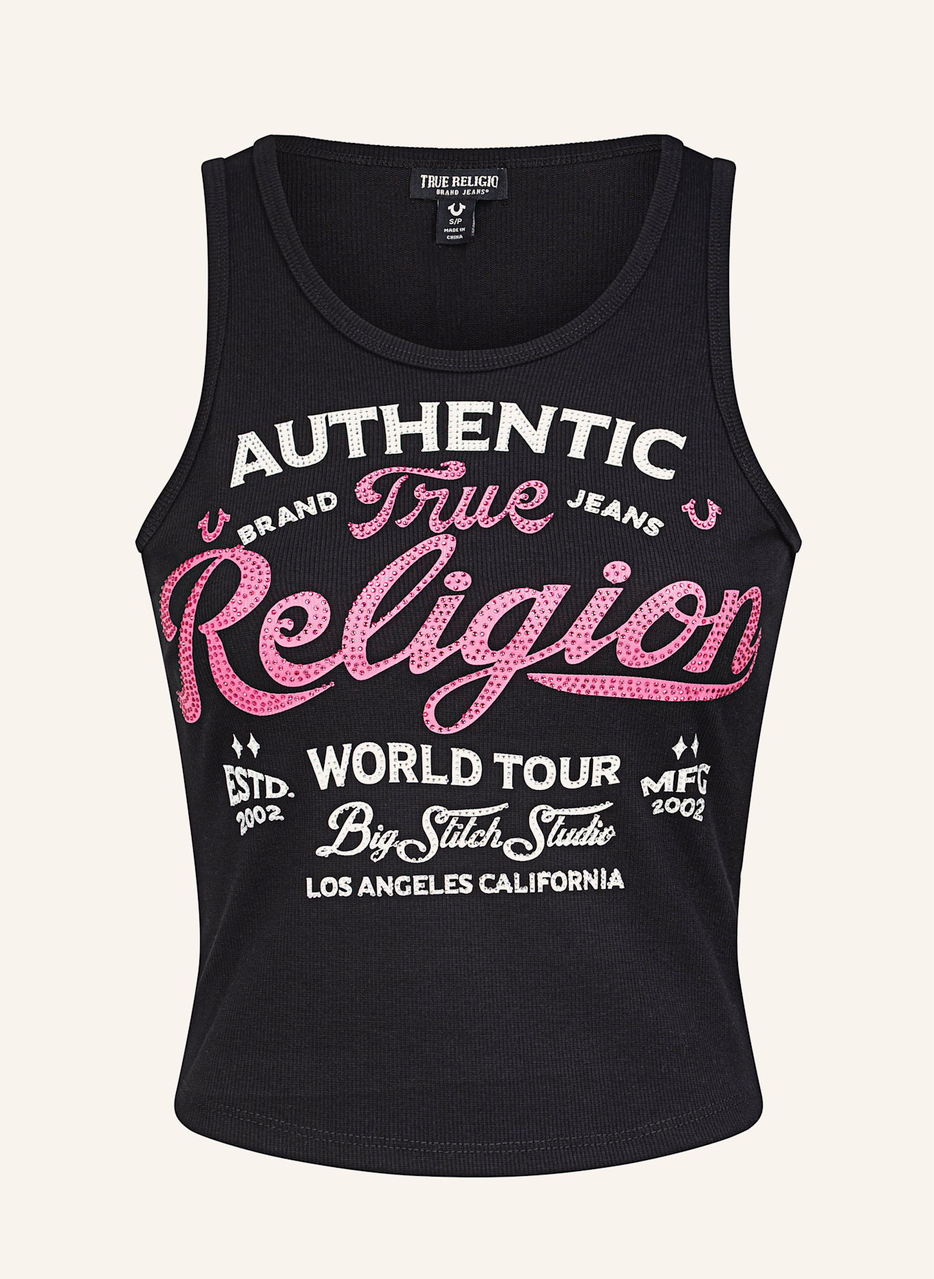 TRUE RELIGION Tank Top: SCHWARZ