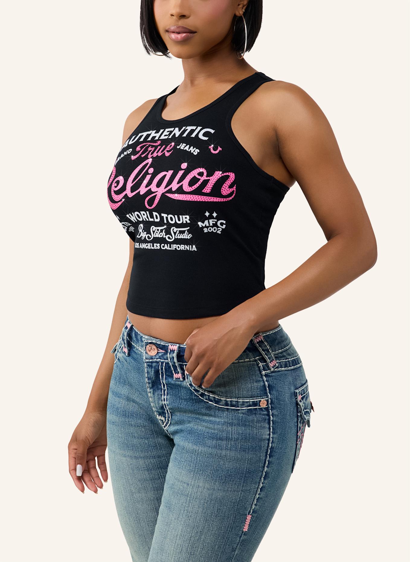 TRUE RELIGION Tank Top: SCHWARZ