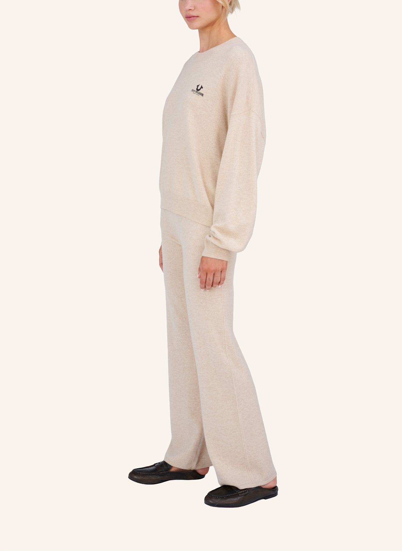 TRUE RELIGION Strickhose MC POCKET: BEIGE