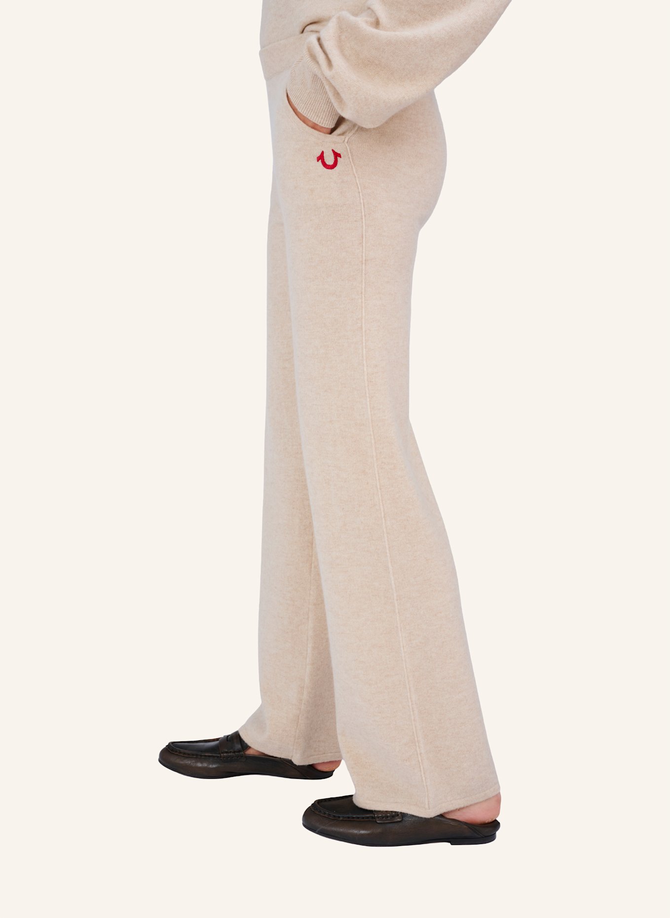 TRUE RELIGION Strickhose MC POCKET: BEIGE