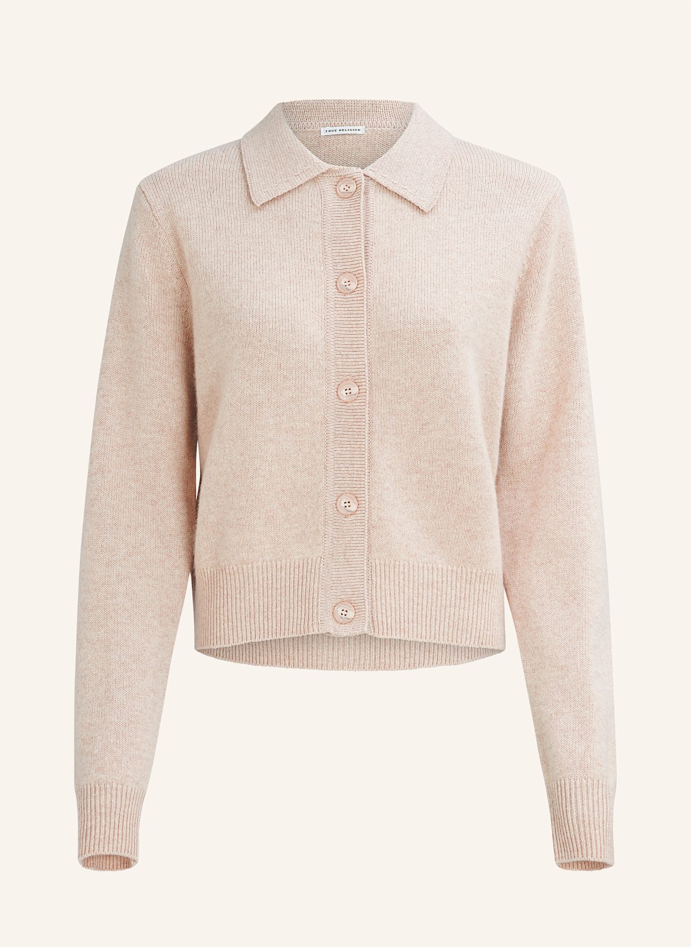 TRUE RELIGION Strickjacke POLO CHUNKY: BEIGE