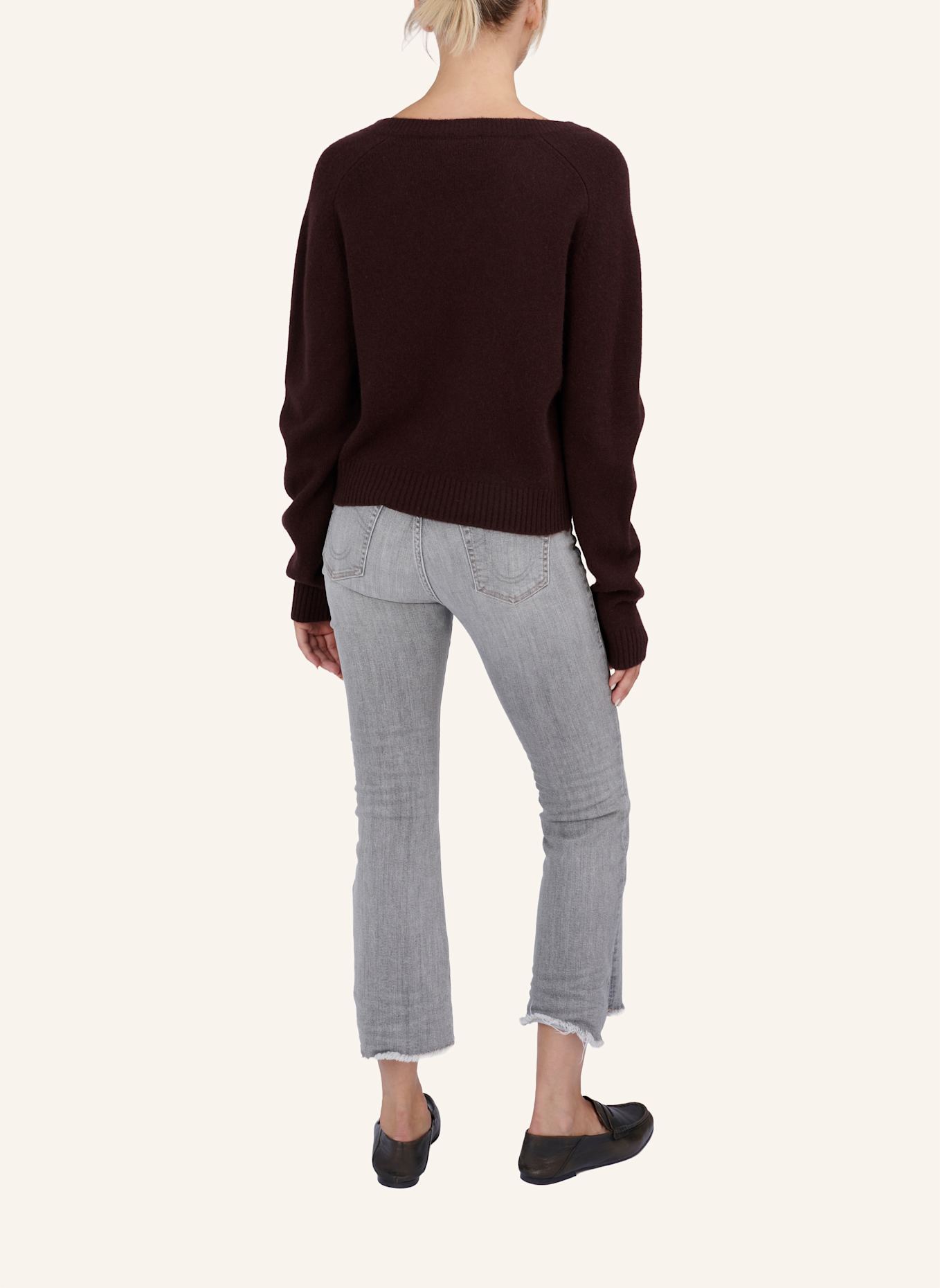 TRUE RELIGION Strickpullover V-Neck MC COCO: BRAUN