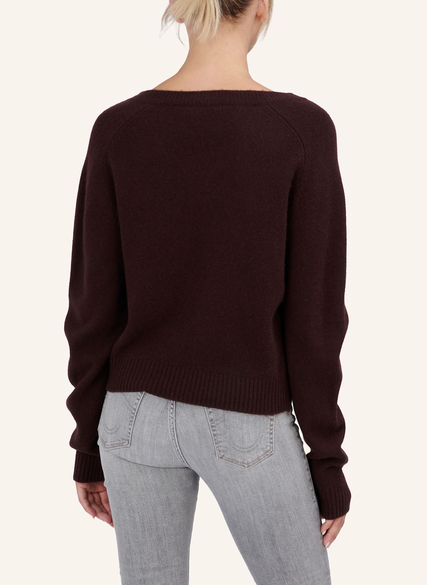 TRUE RELIGION Strickpullover V-Neck MC COCO: BRAUN