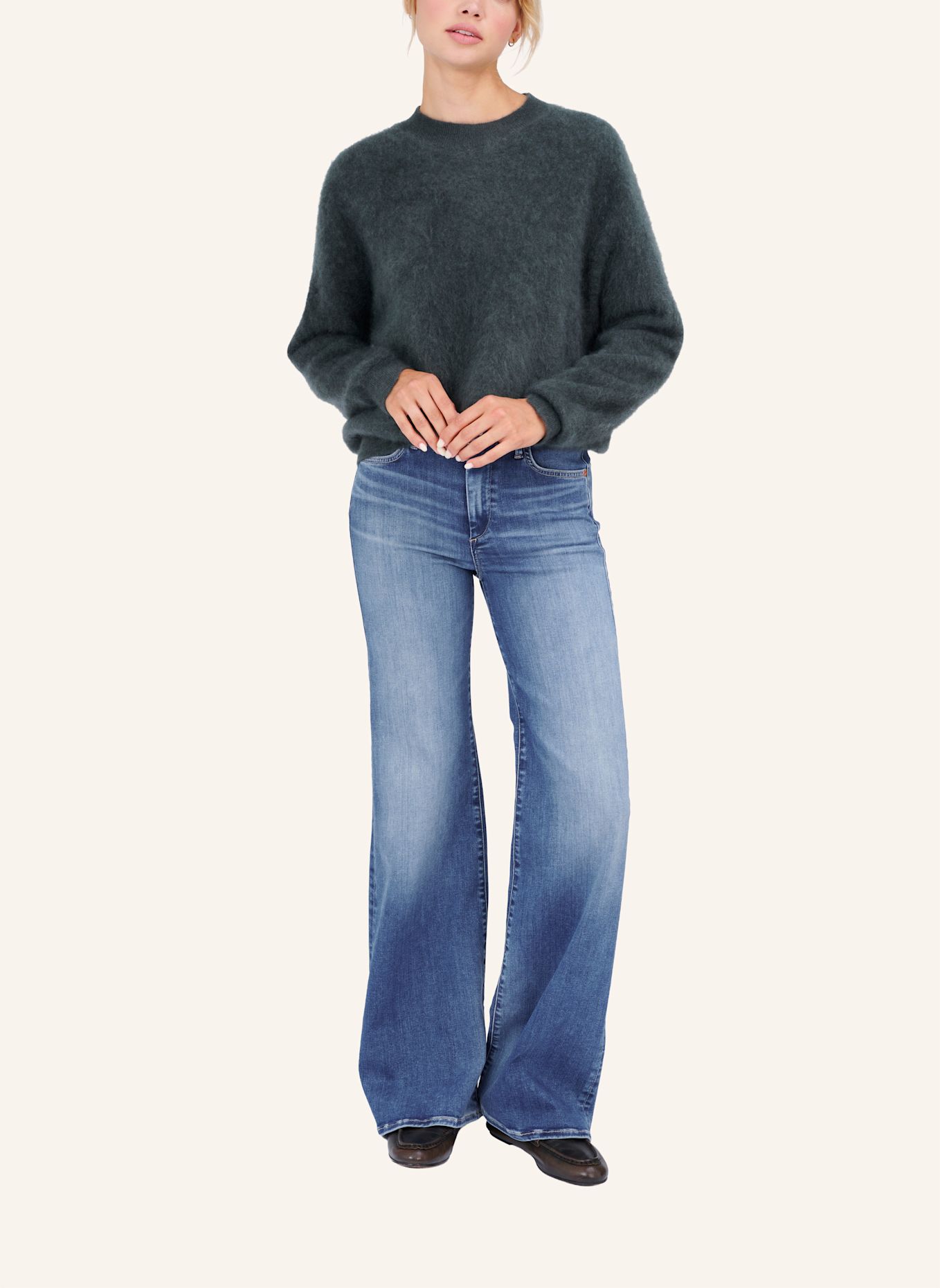 TRUE RELIGION Cashmere-Pullover: OLIV