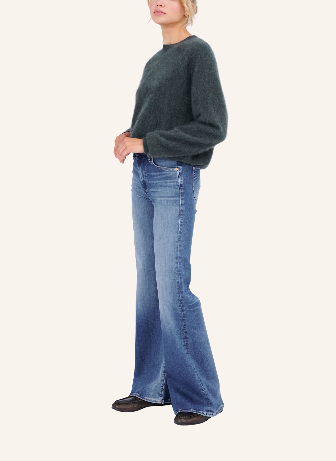 TRUE RELIGION Cashmere-Pullover: OLIV