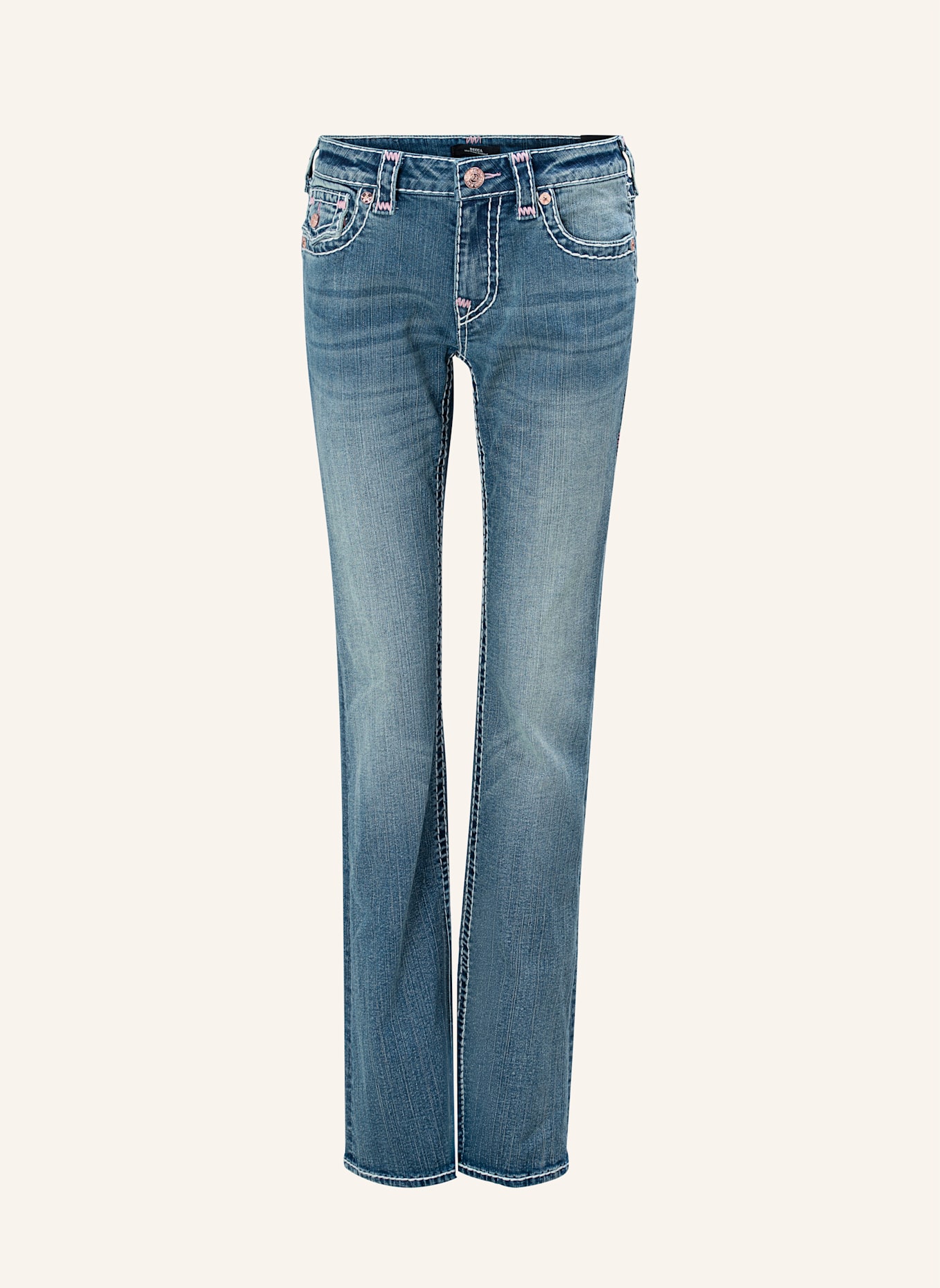 TRUE RELIGION Jeans BECCA Bootcut: HELLBLAU/ GRAU