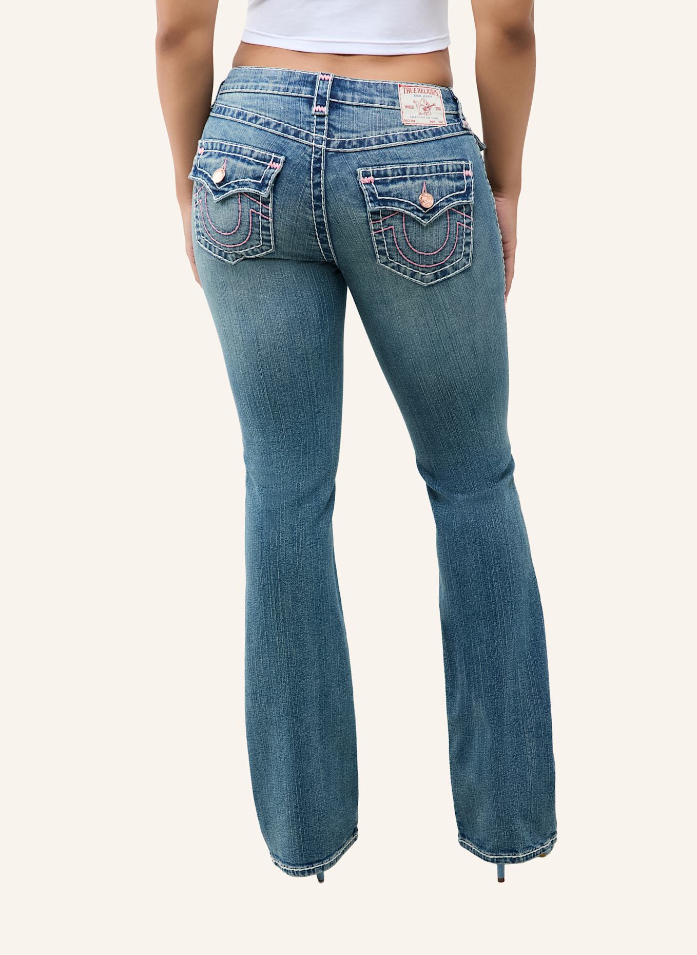TRUE RELIGION Jeans BECCA Bootcut: HELLBLAU/ GRAU