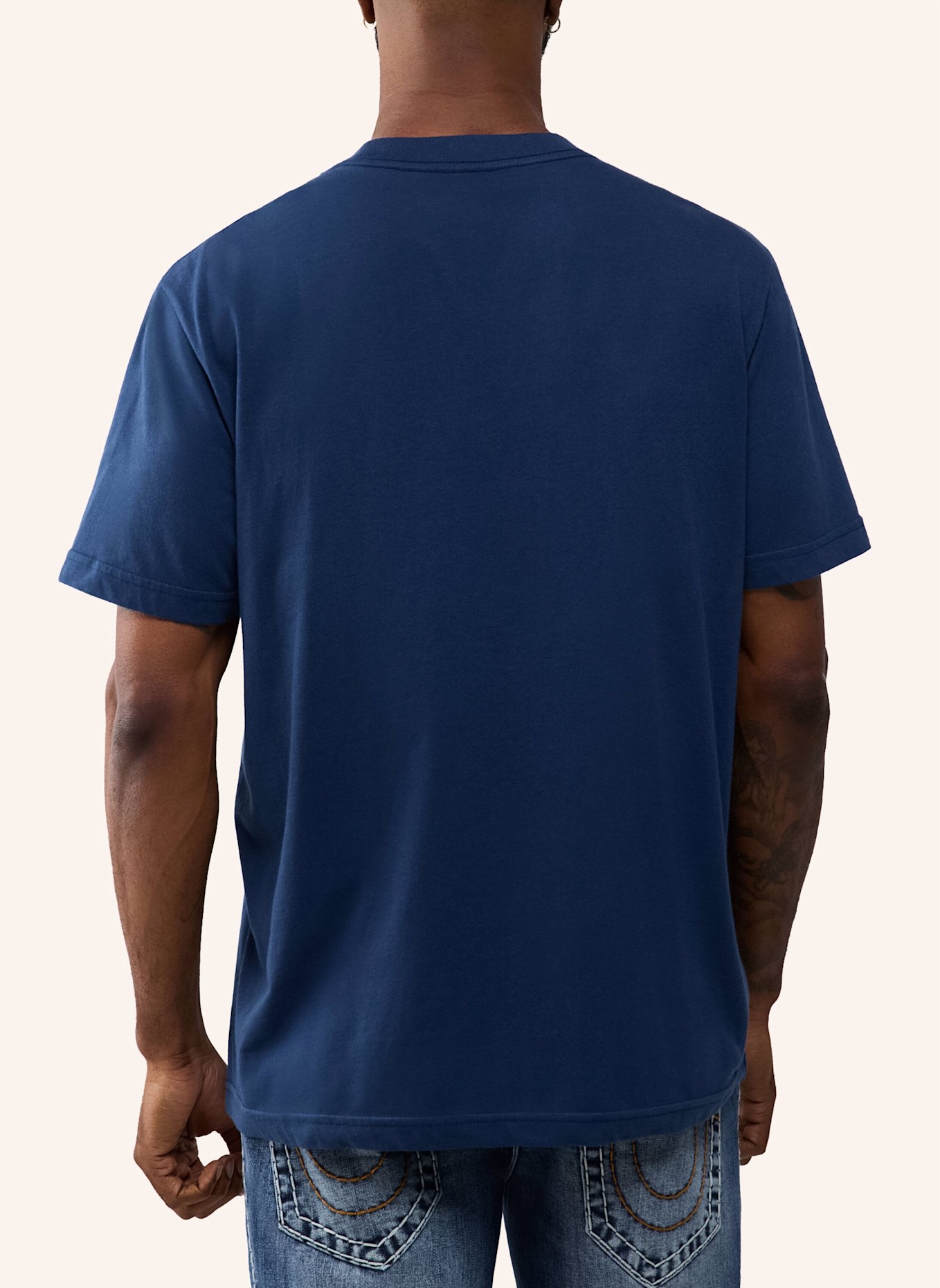 TRUE RELIGION T-Shirt STITCH: DUNKELBLAU