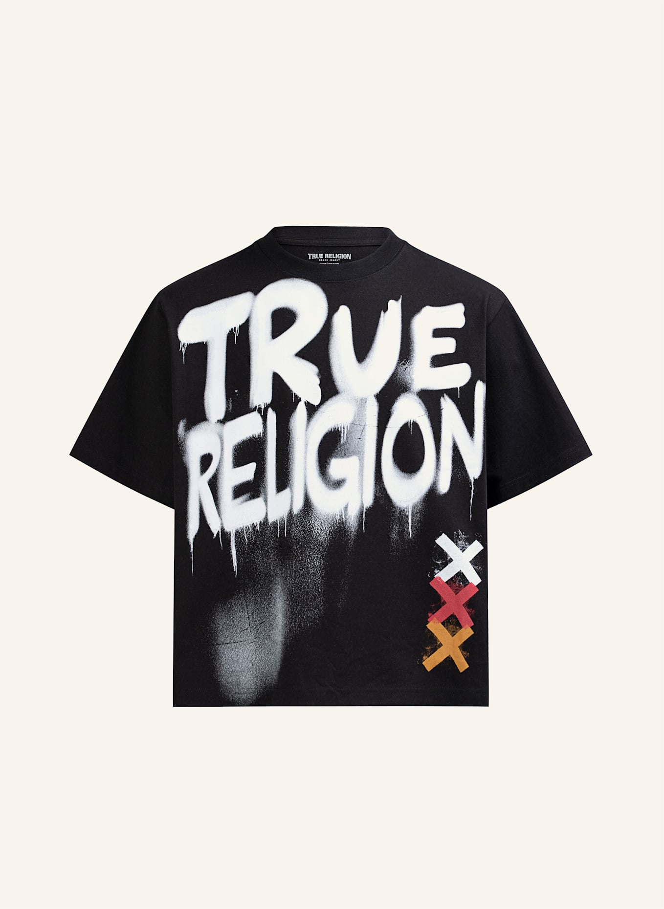TRUE RELIGION T-Shirt GRAFFITTI: SCHWARZ