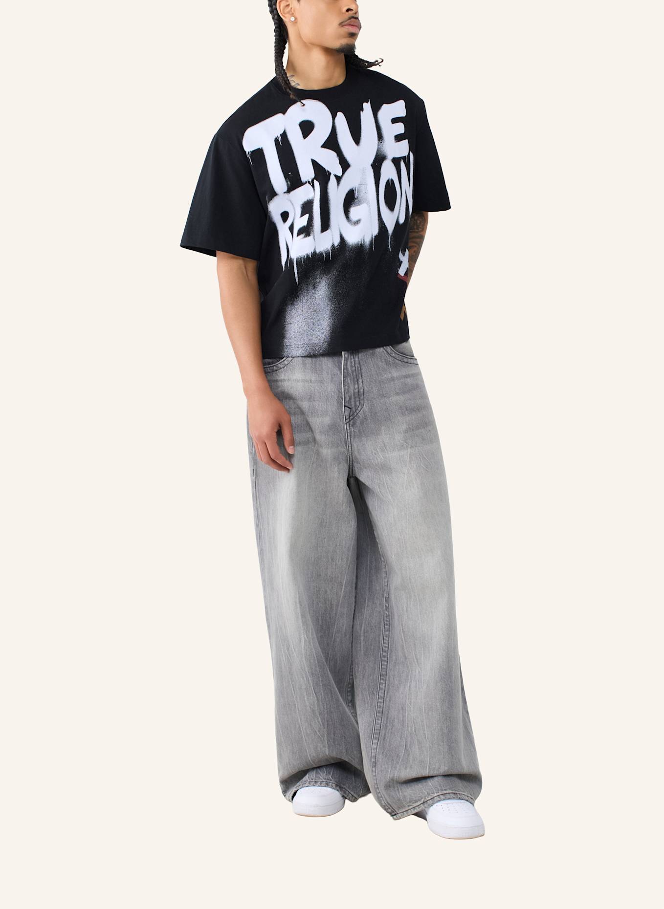 TRUE RELIGION T-Shirt GRAFFITTI: SCHWARZ