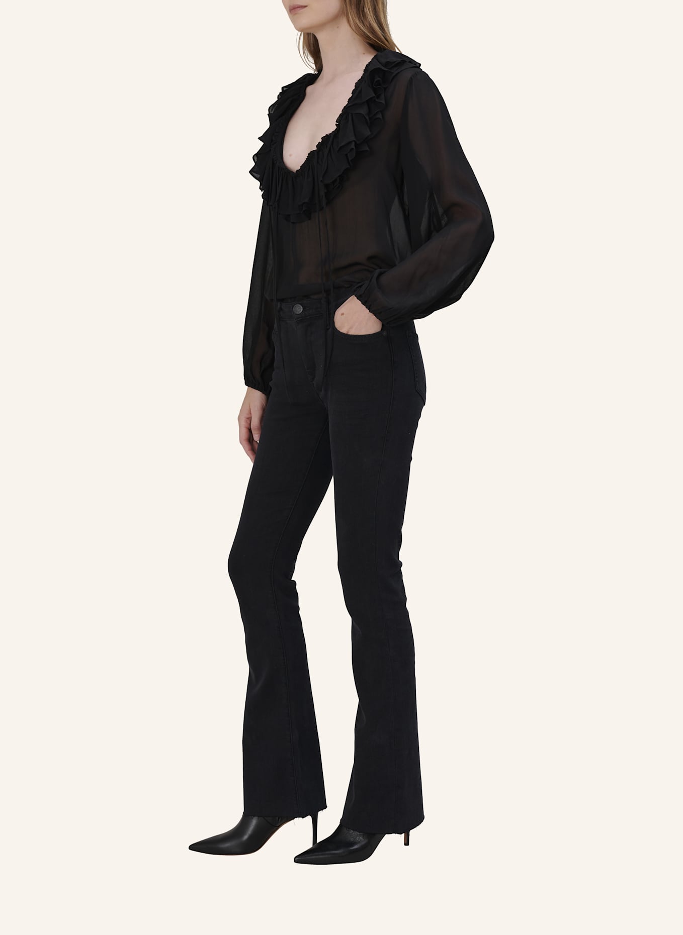 TRUE RELIGION Bootcut Jeans BECCA: SCHWARZ