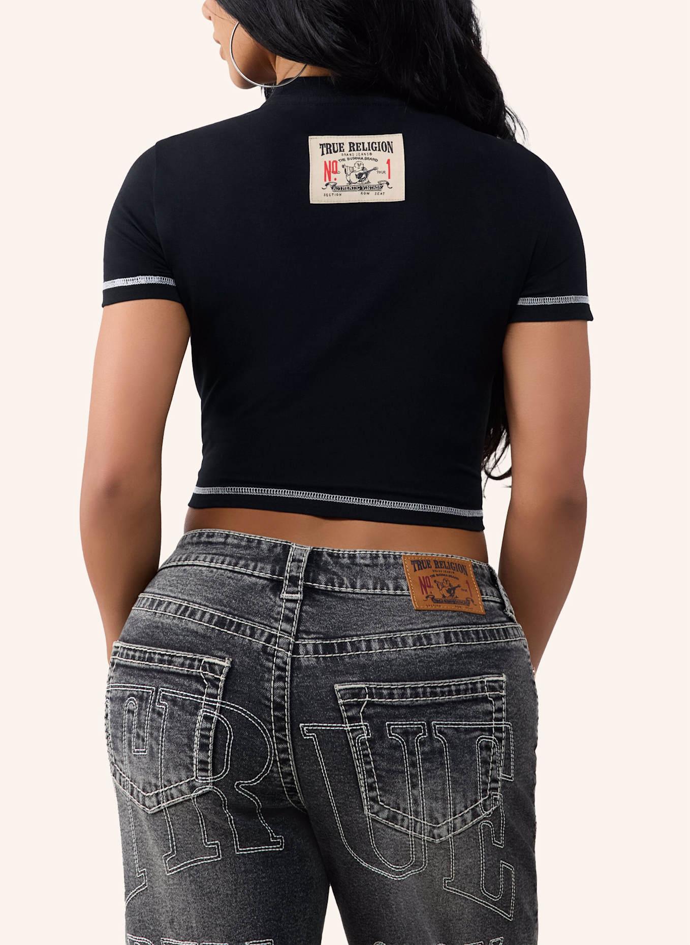 TRUE RELIGION T-Shirt BUDDHA: SCHWARZ