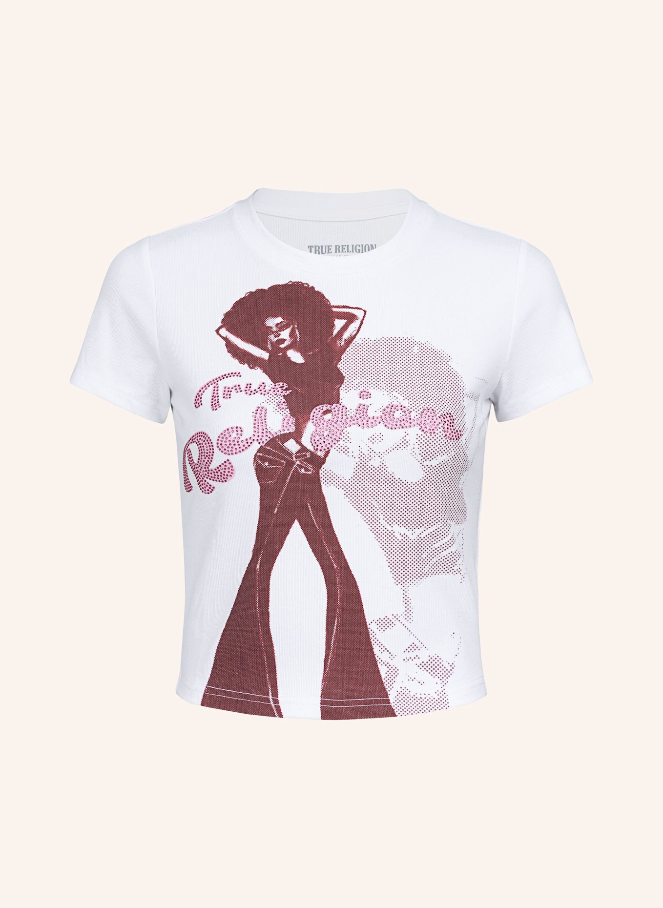 TRUE RELIGION T-Shirt CRYSTAL FOXY: WEISS