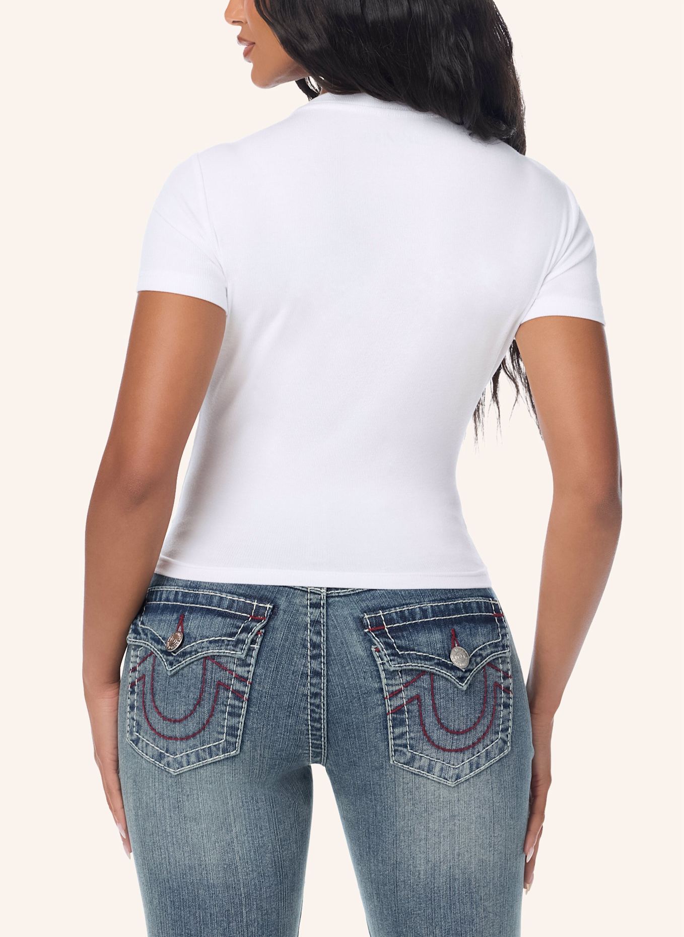 TRUE RELIGION T-Shirt CRYSTAL FOXY: WEISS