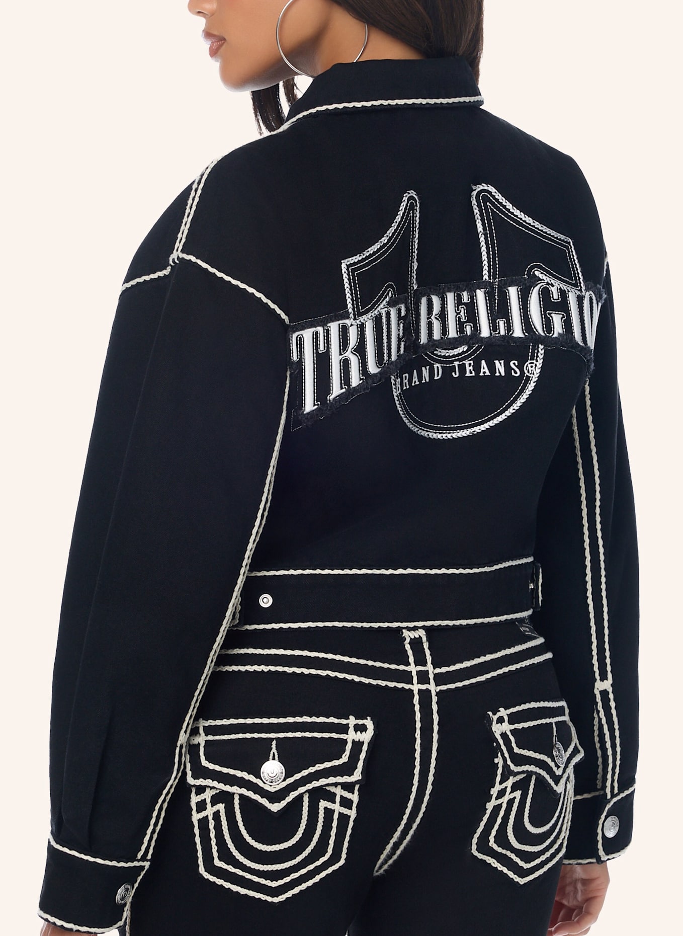 TRUE RELIGION Jeansjacke: SCHWARZ