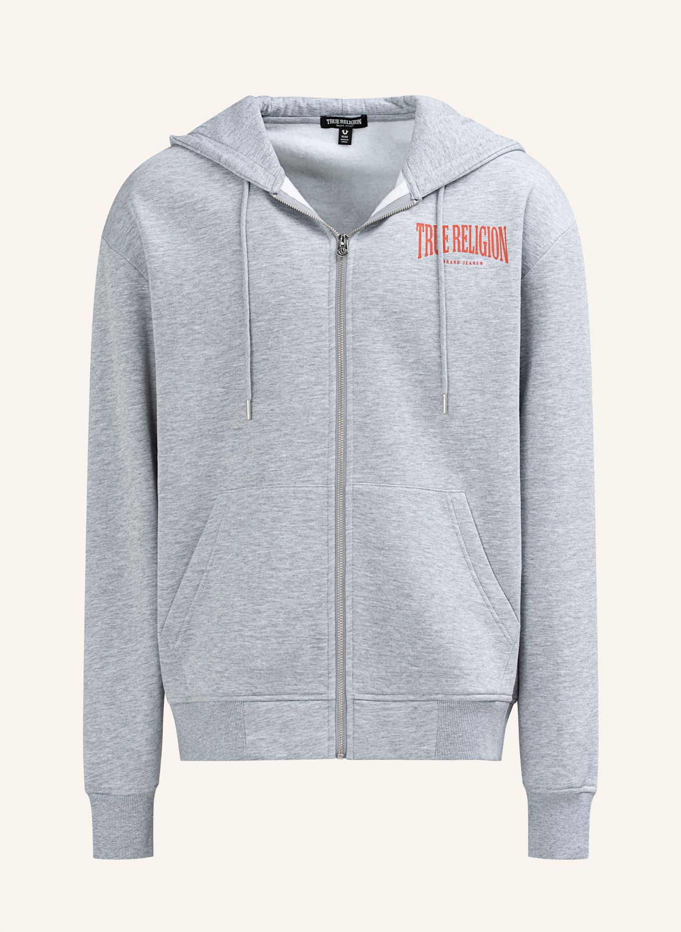 TRUE RELIGION Zip-Hoodie: GRAU