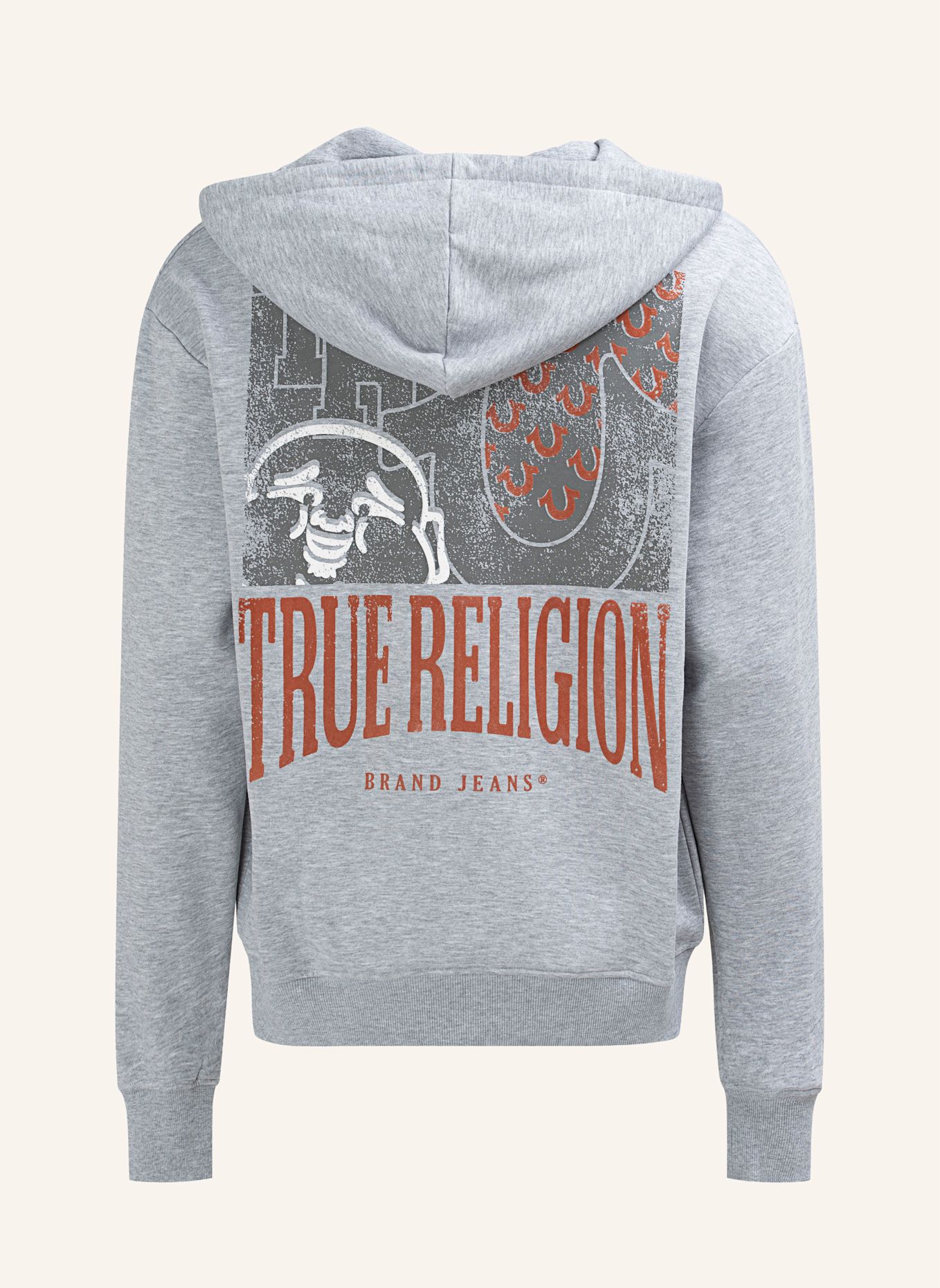 TRUE RELIGION Zip-Hoodie: GRAU