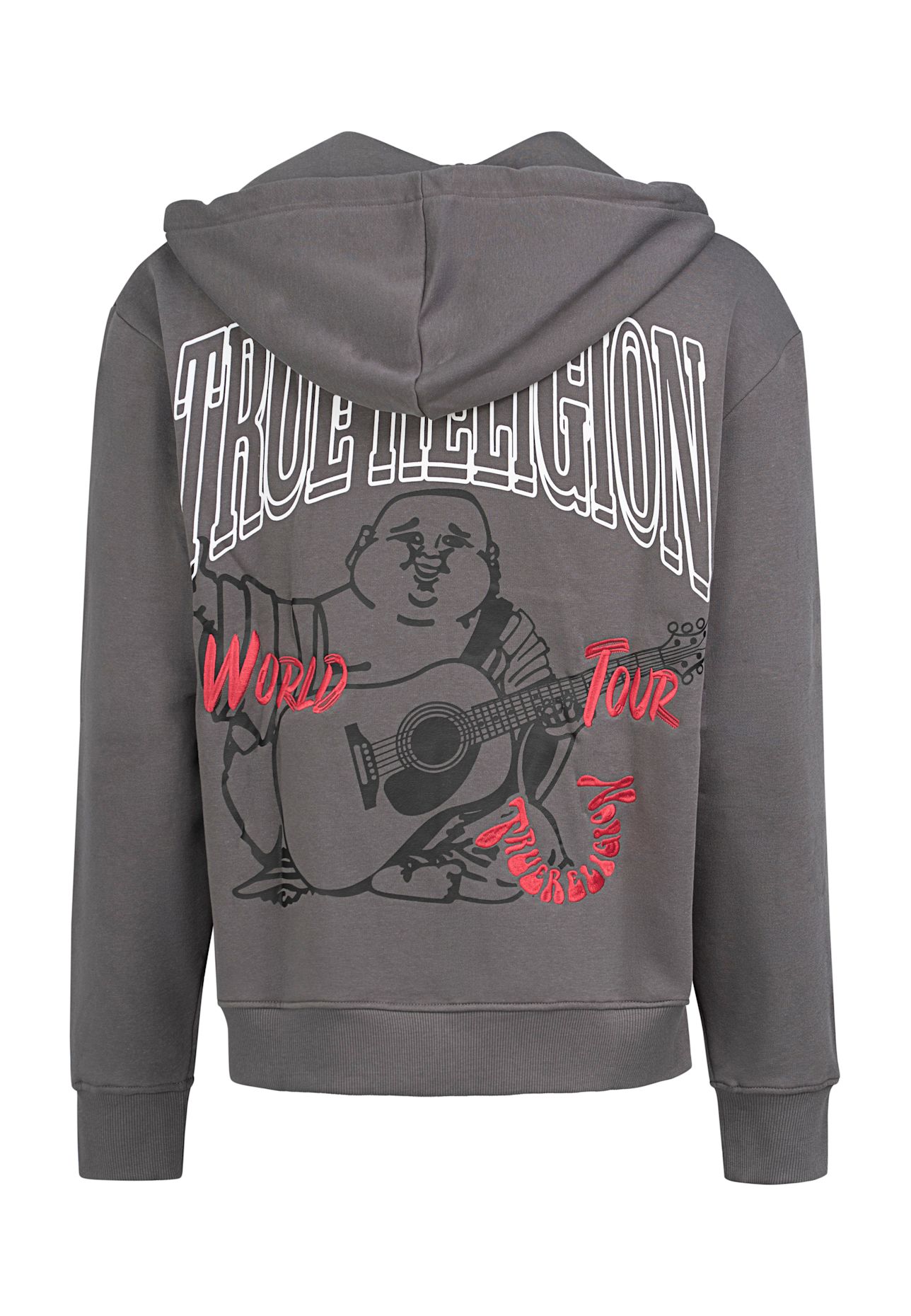 TRUE RELIGION Zip-Hoodie GROOVY BUDDHA: GRAU