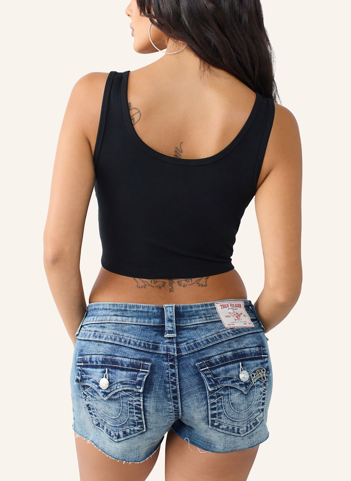 TRUE RELIGION Tank Top: SCHWARZ