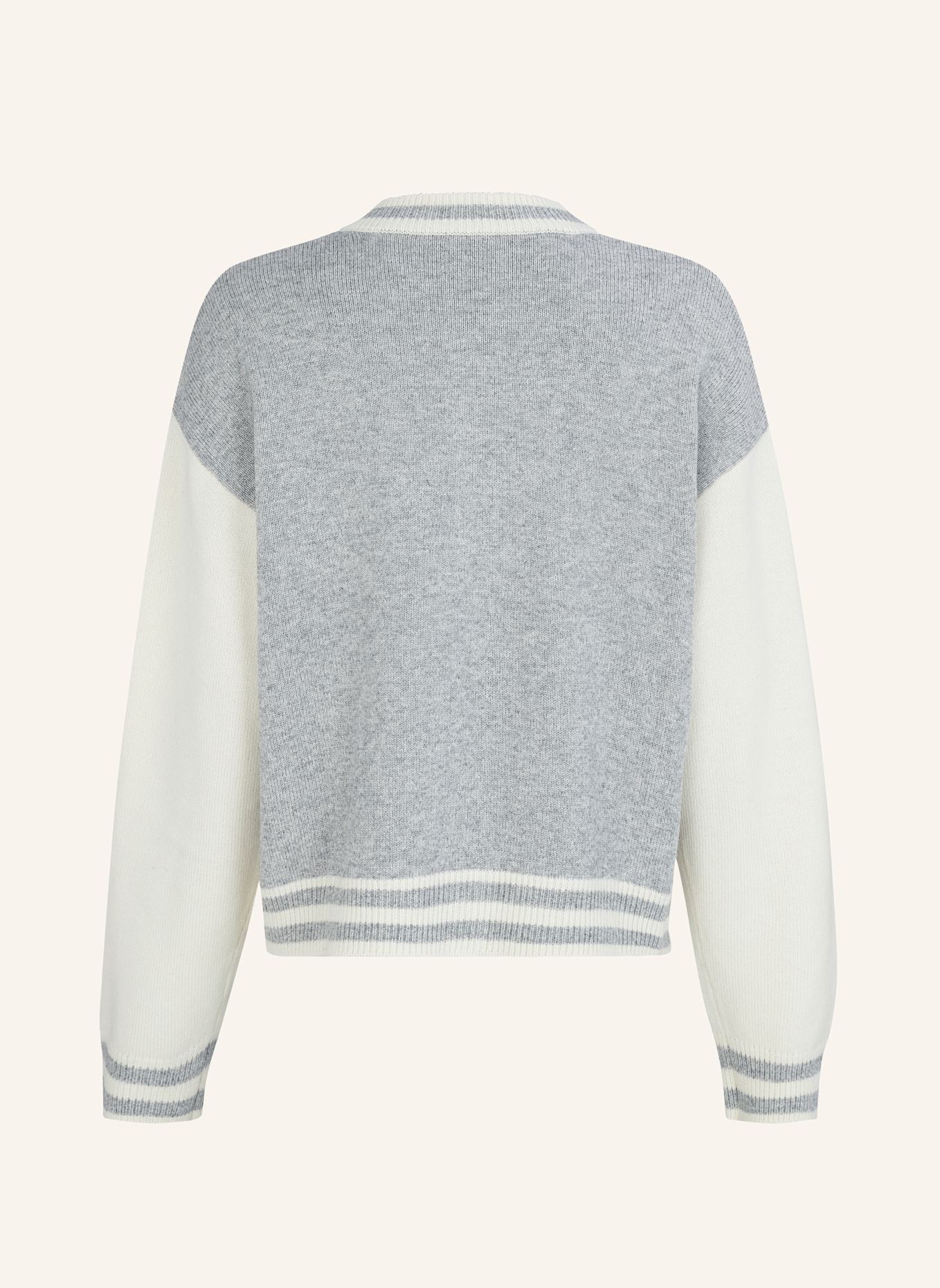TRUE RELIGION Strick Bomber-Jacke CHUNKY: GRAU