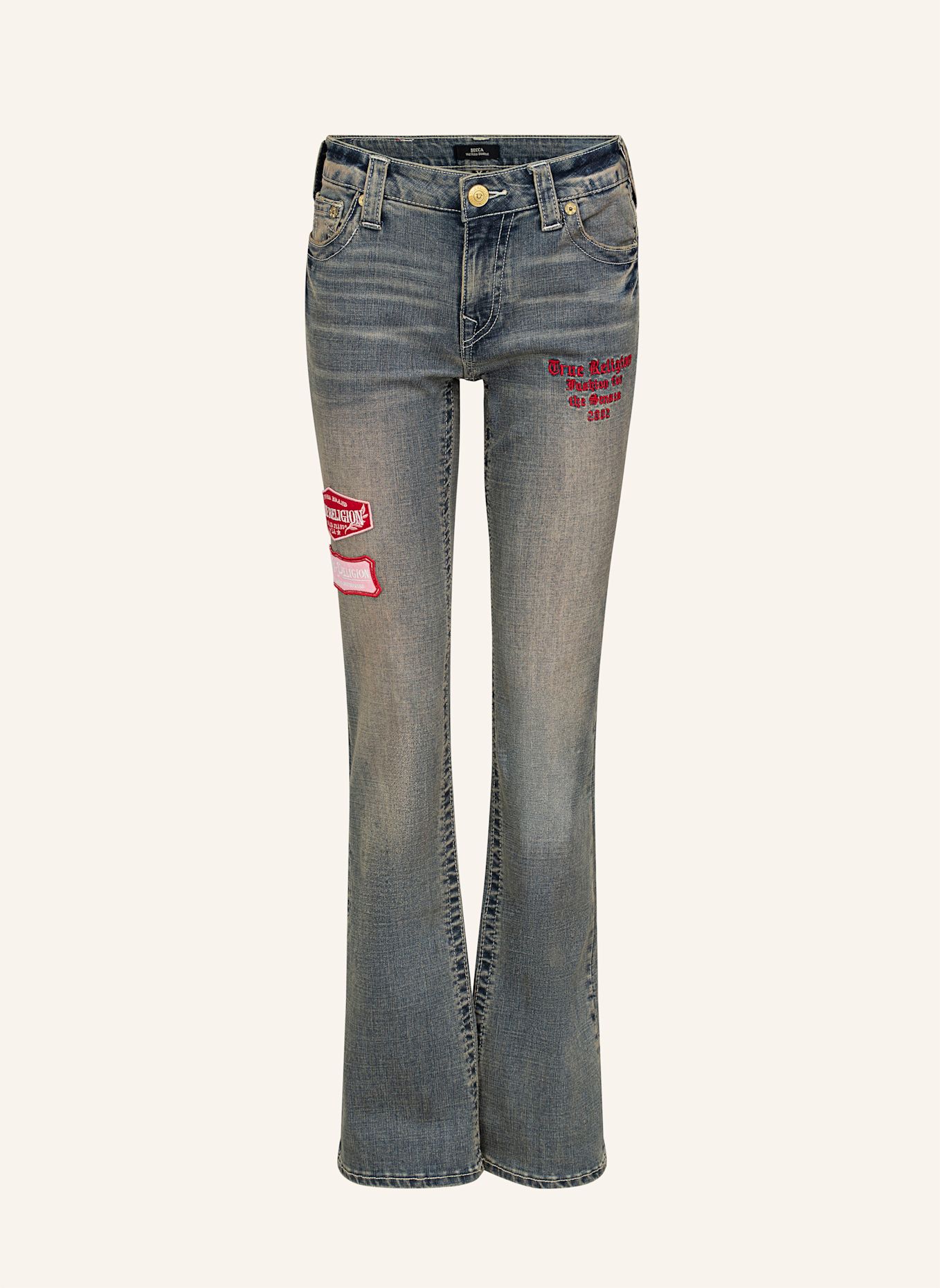 TRUE RELIGION Jeans Becca PATCHES: BLAU
