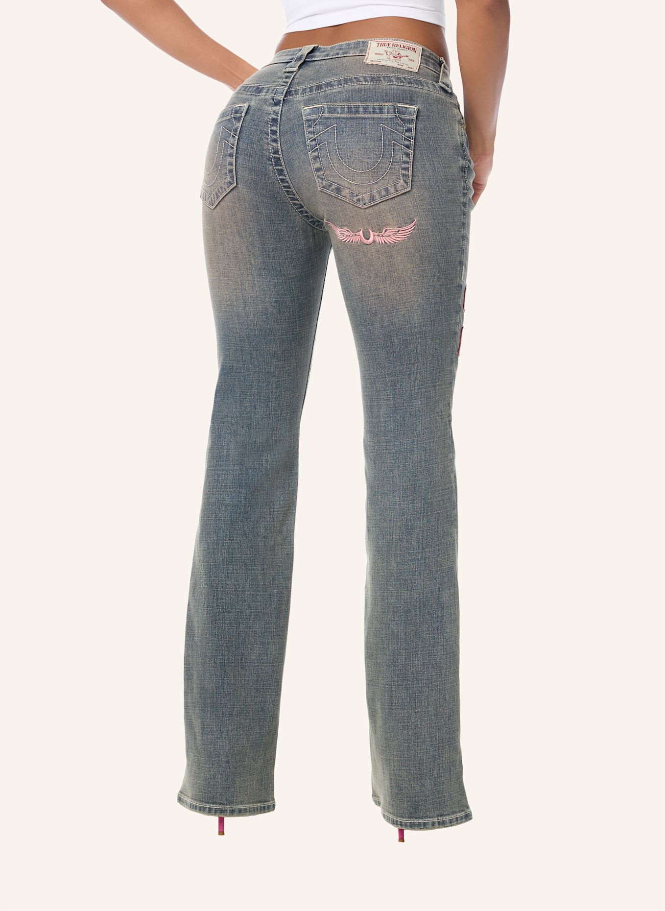 TRUE RELIGION Jeans Becca PATCHES: BLAU