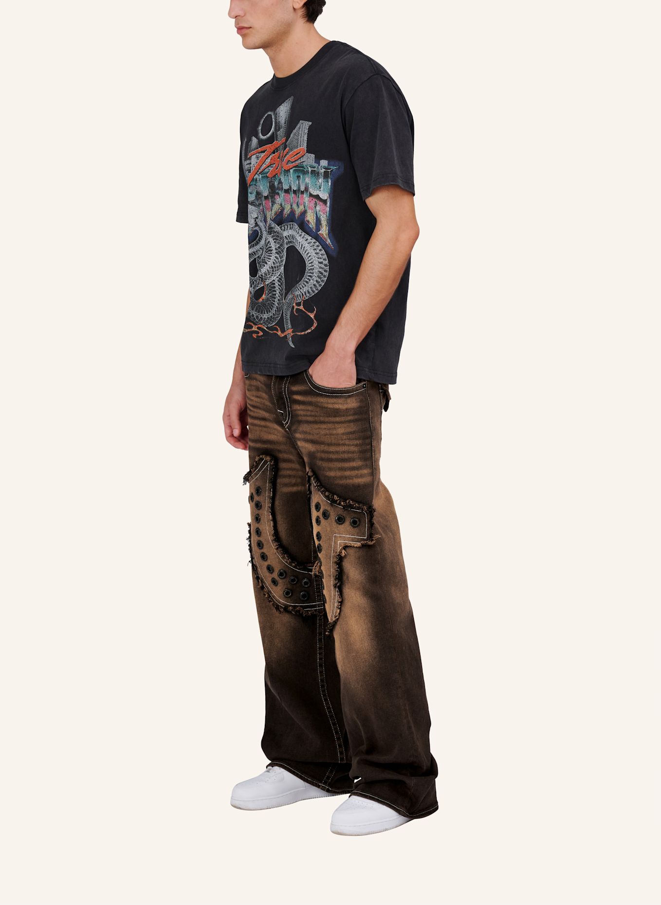 TRUE RELIGION Jeans VINNY Studed: BLAU