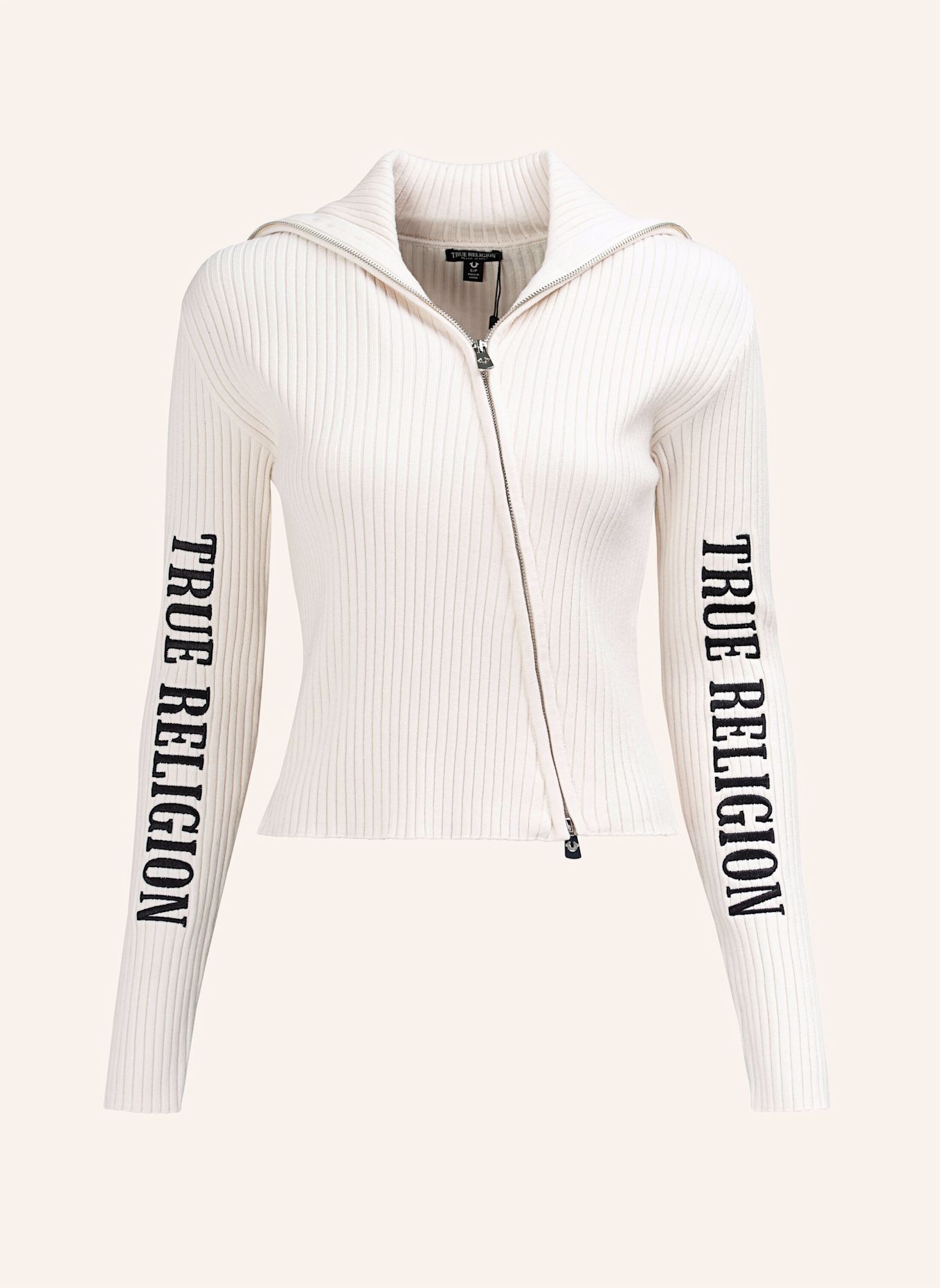 TRUE RELIGION Sweater ZIP: WEISS