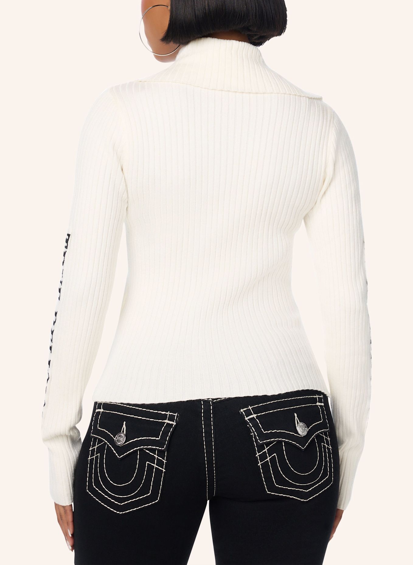 TRUE RELIGION Sweater ZIP: WEISS