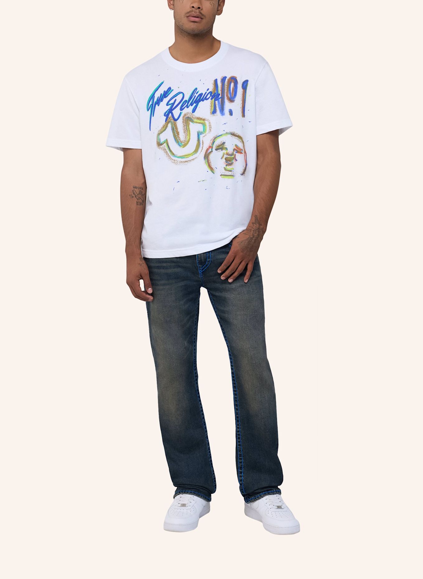 TRUE RELIGION Jeans RICKY: SCHWARZ / GRAU