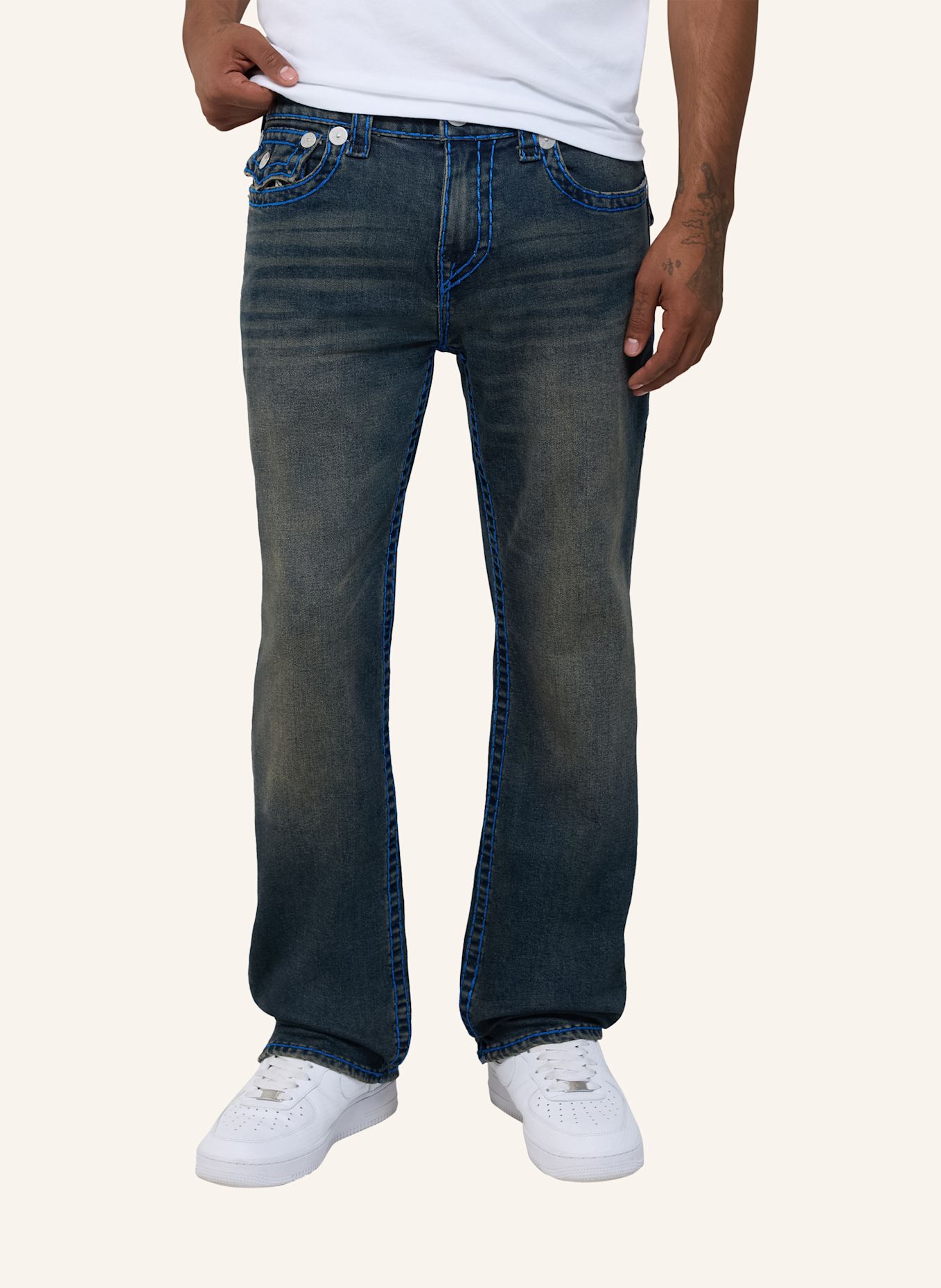 TRUE RELIGION Jeans RICKY: SCHWARZ / GRAU