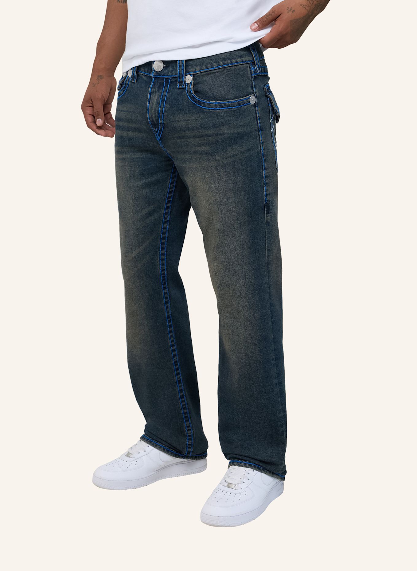 TRUE RELIGION Jeans RICKY: SCHWARZ / GRAU