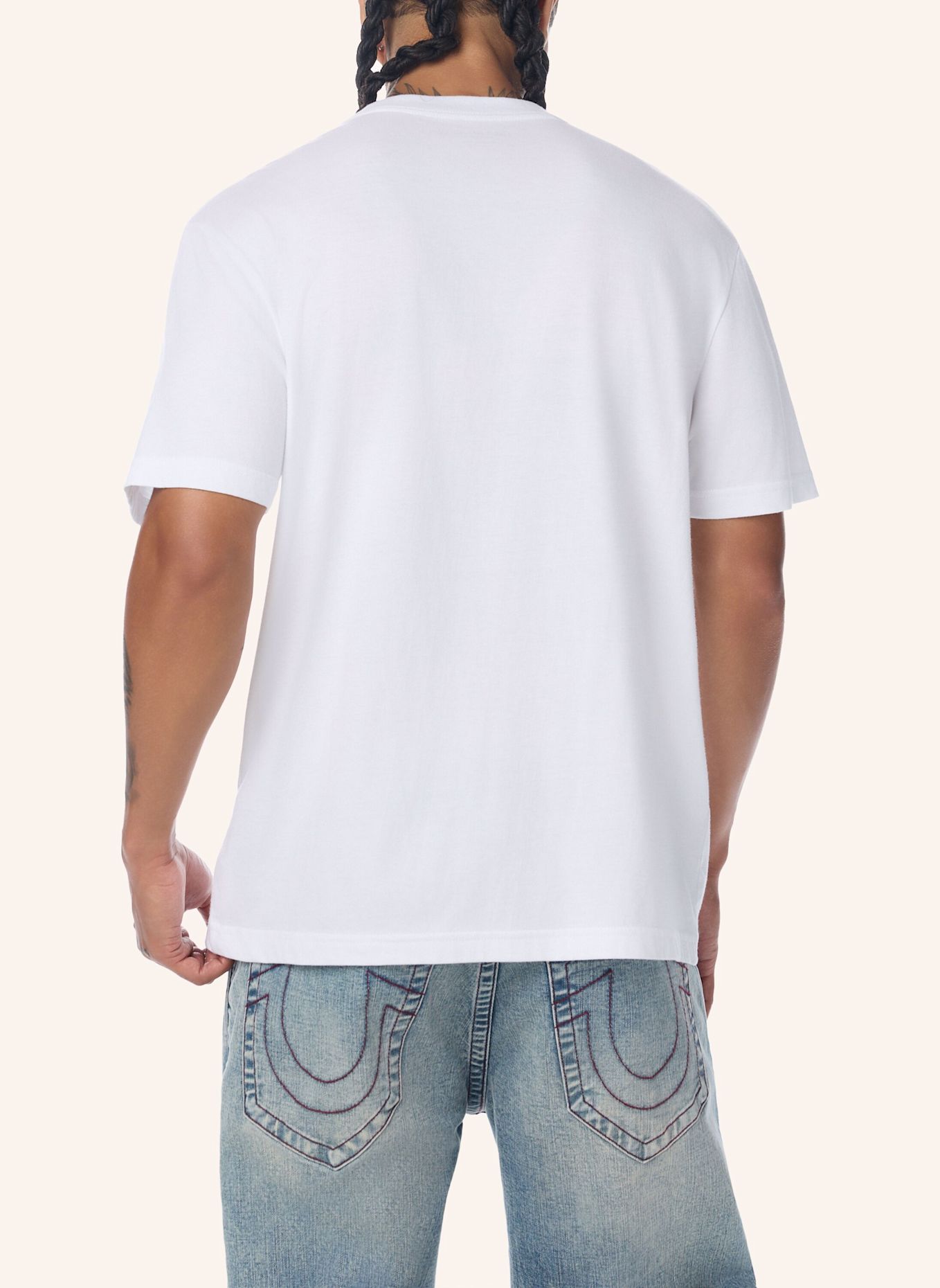 TRUE RELIGION T-Shirt ARCH LOGO: WEISS