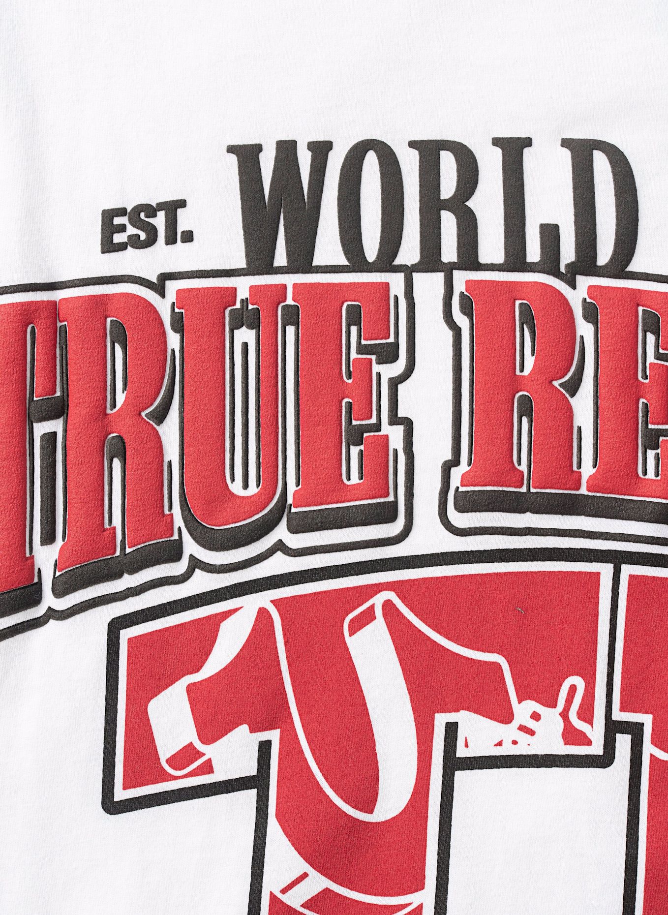 TRUE RELIGION T-Shirt ARCH LOGO: WEISS