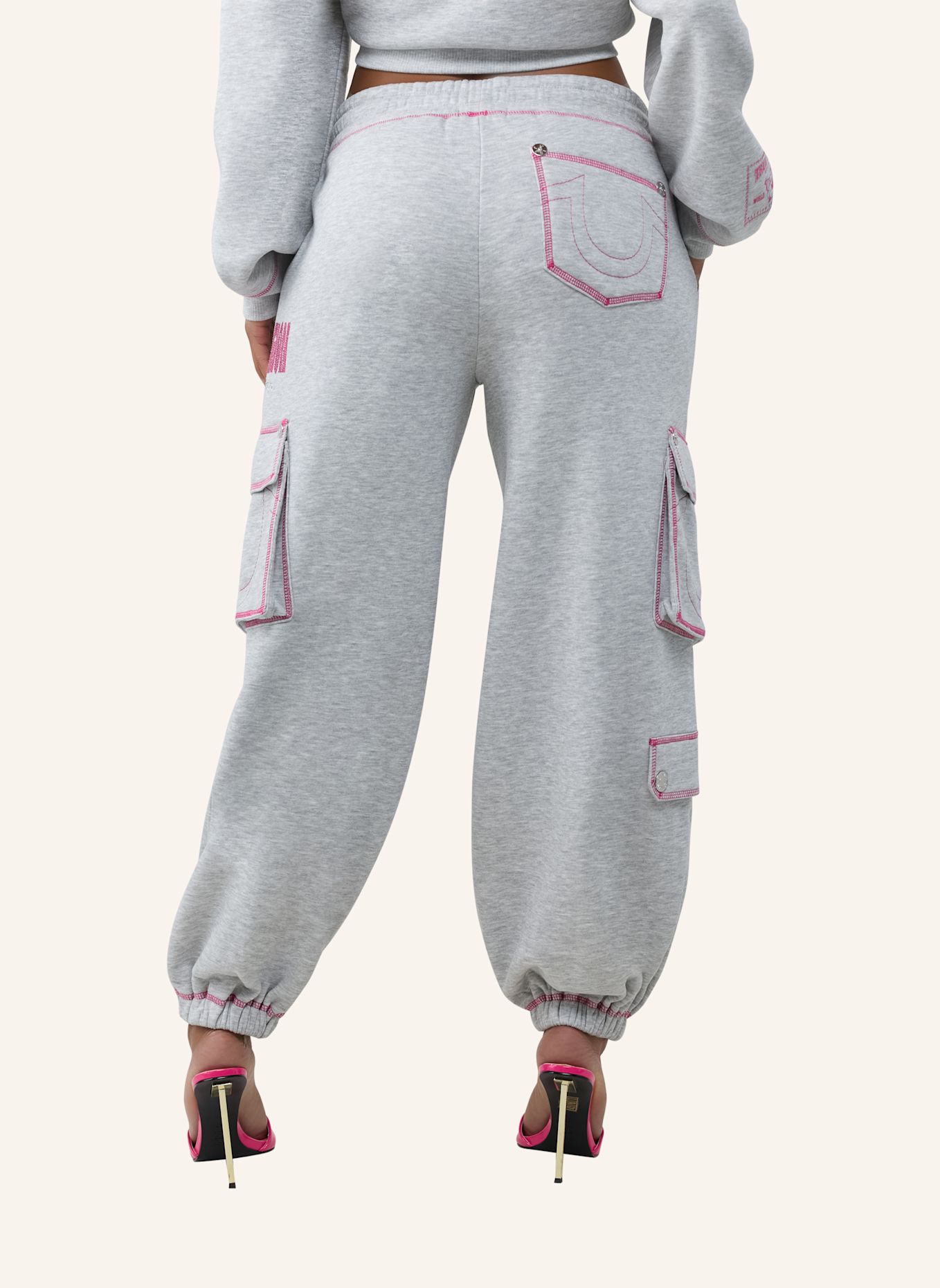 TRUE RELIGION Sweatpant CRYSTAL: GRAU