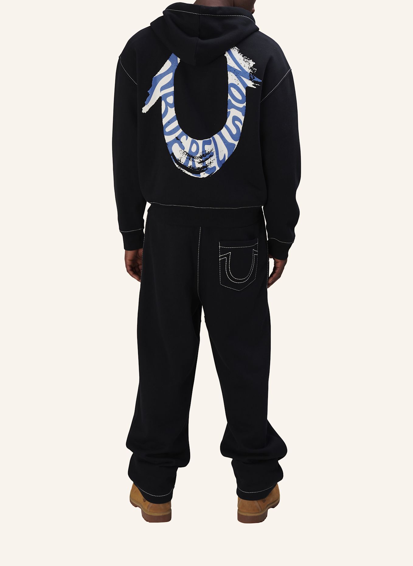 TRUE RELIGION Sweatpant Baggy Big T: SCHWARZ