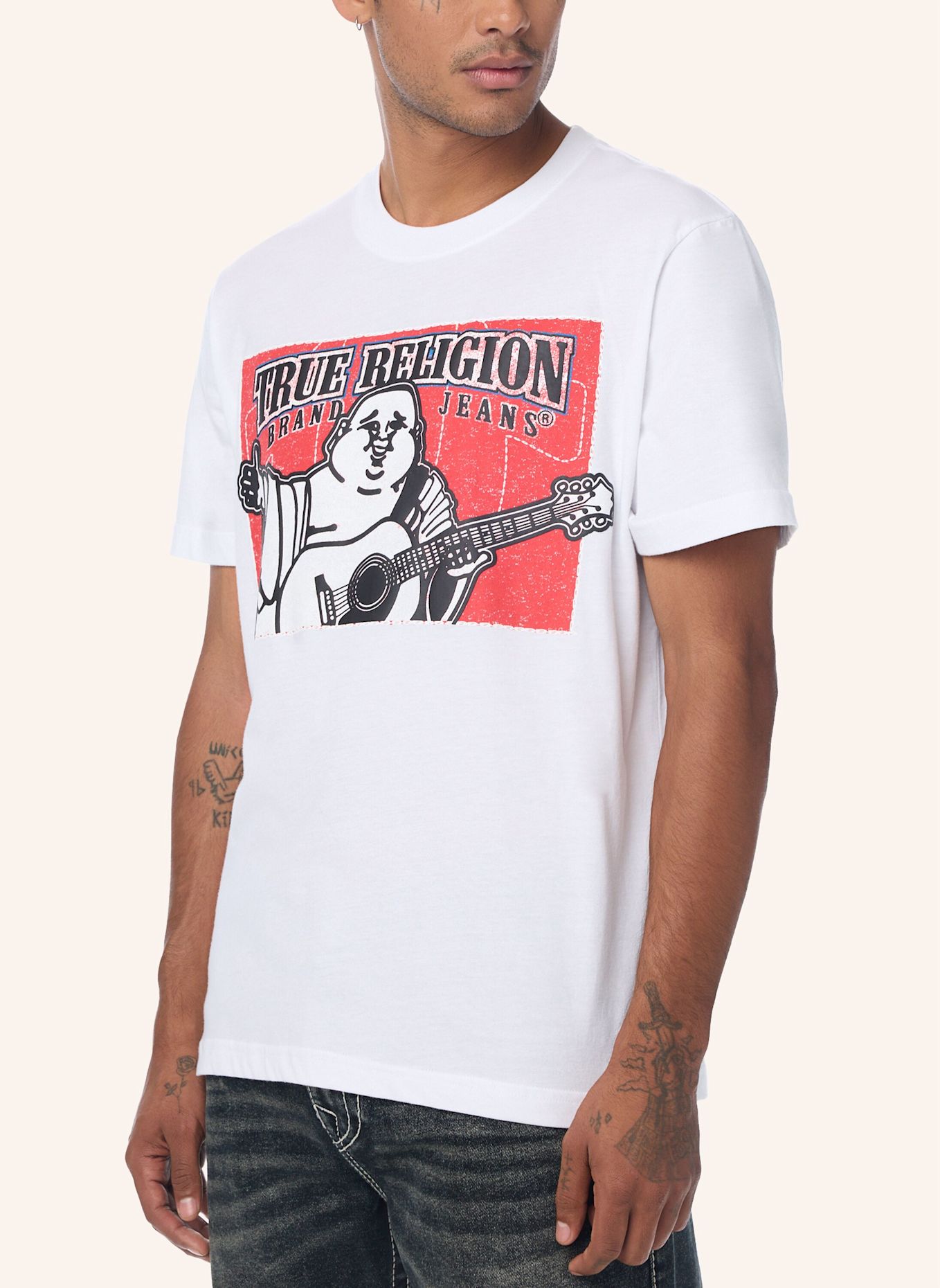 TRUE RELIGION T-Shirt PAISLEY: WEISS