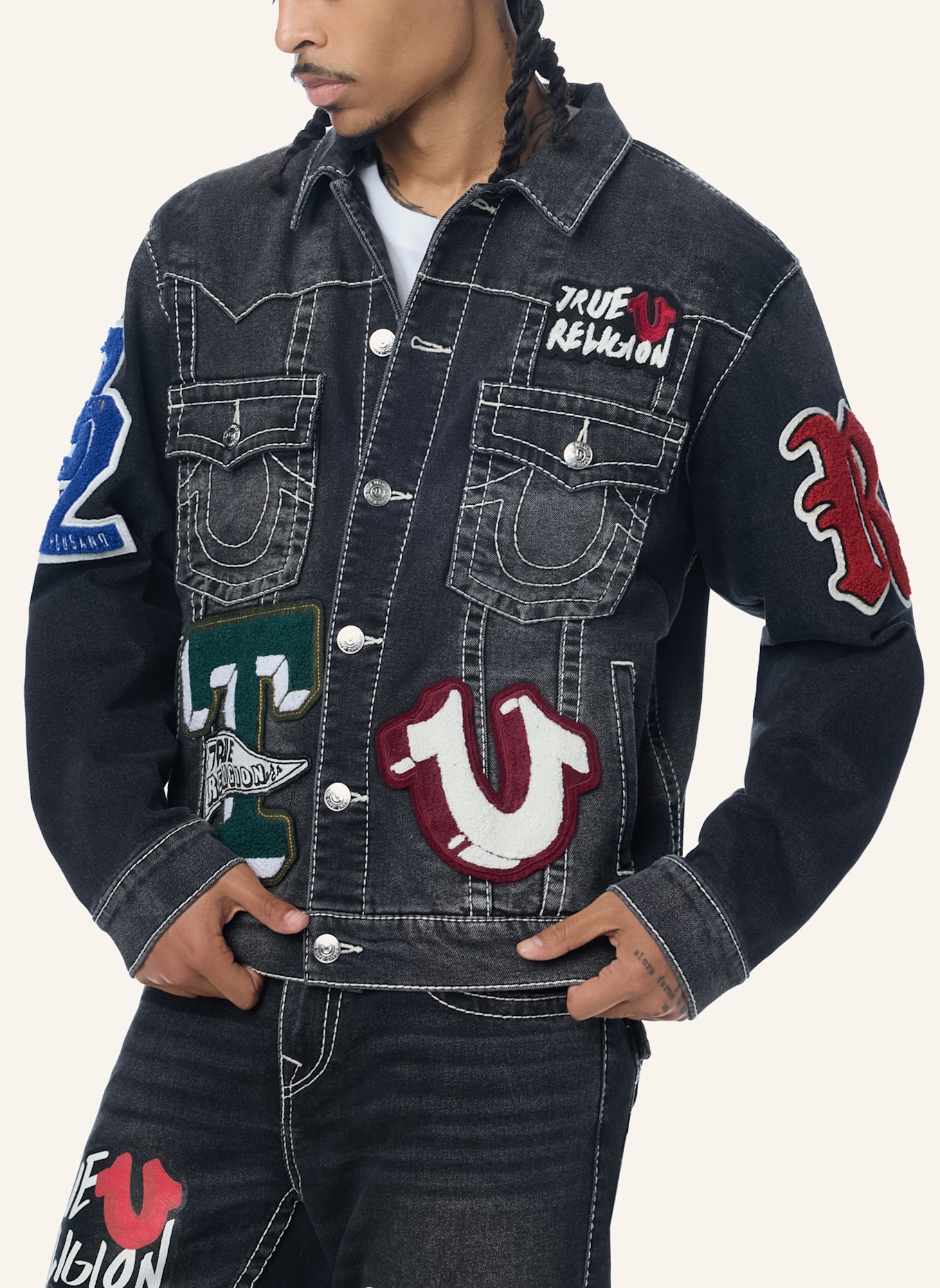 TRUE RELIGION Jeansjacke JIMMY: SCHWARZ