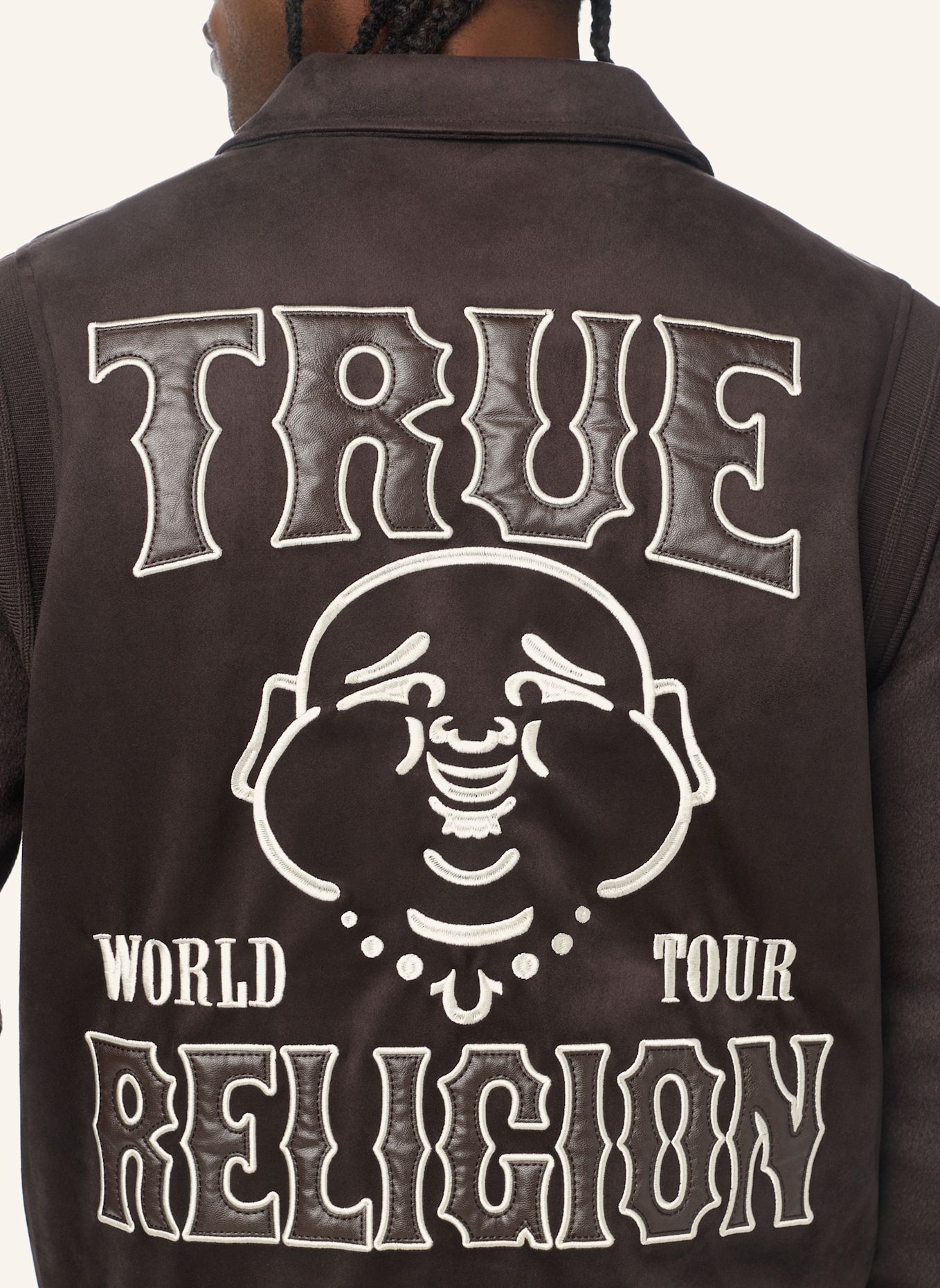 TRUE RELIGION Bomberjacke SUEDE: BRAUN