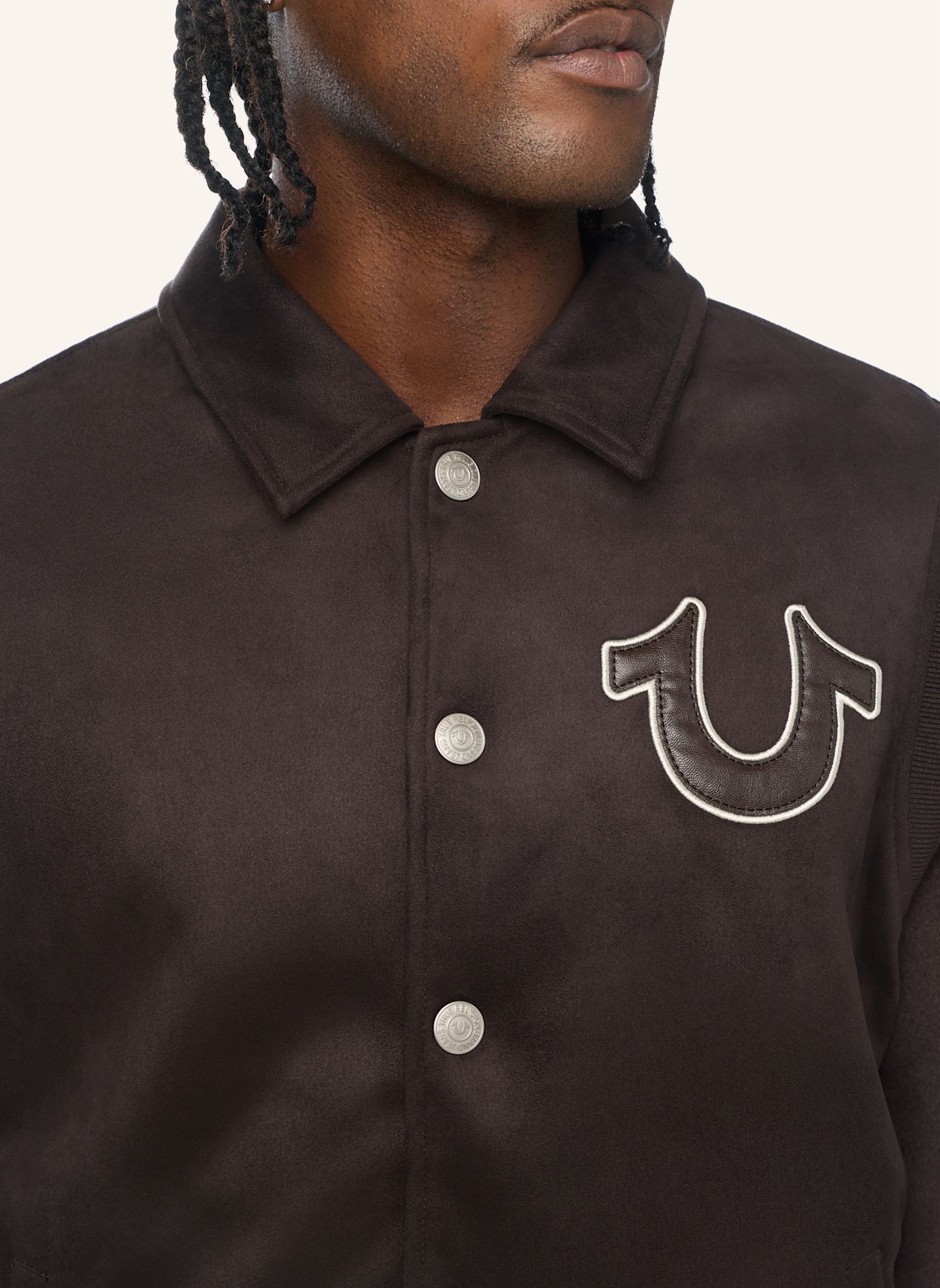 TRUE RELIGION Bomberjacke SUEDE: BRAUN