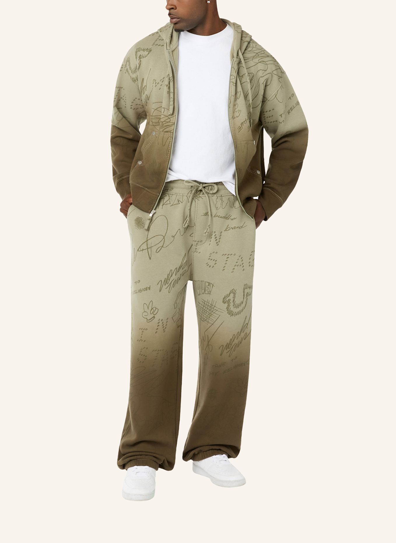 TRUE RELIGION Jogginghose DIP-DYED BIG T: ALTROSA