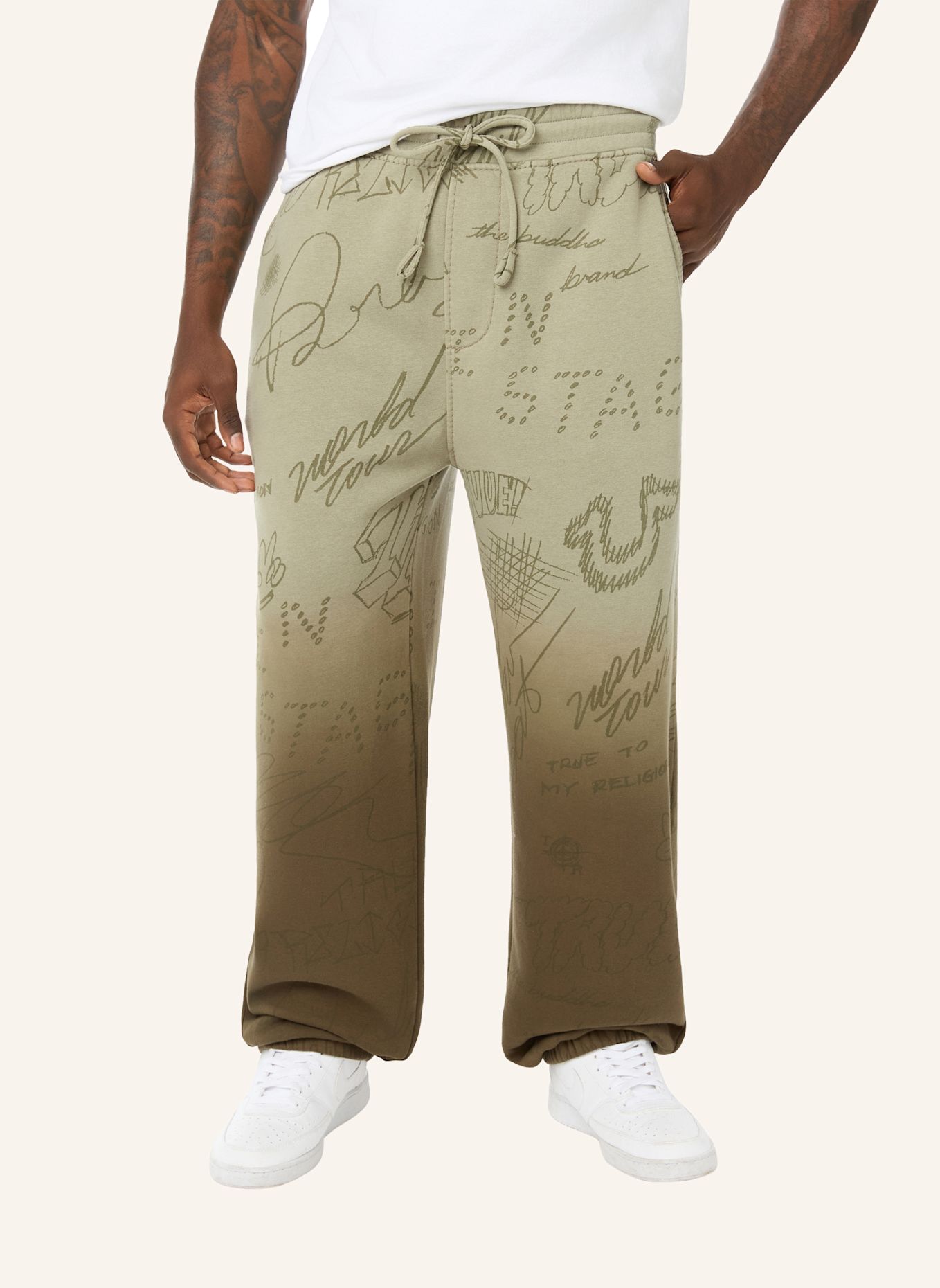 TRUE RELIGION Jogginghose DIP-DYED BIG T: ALTROSA