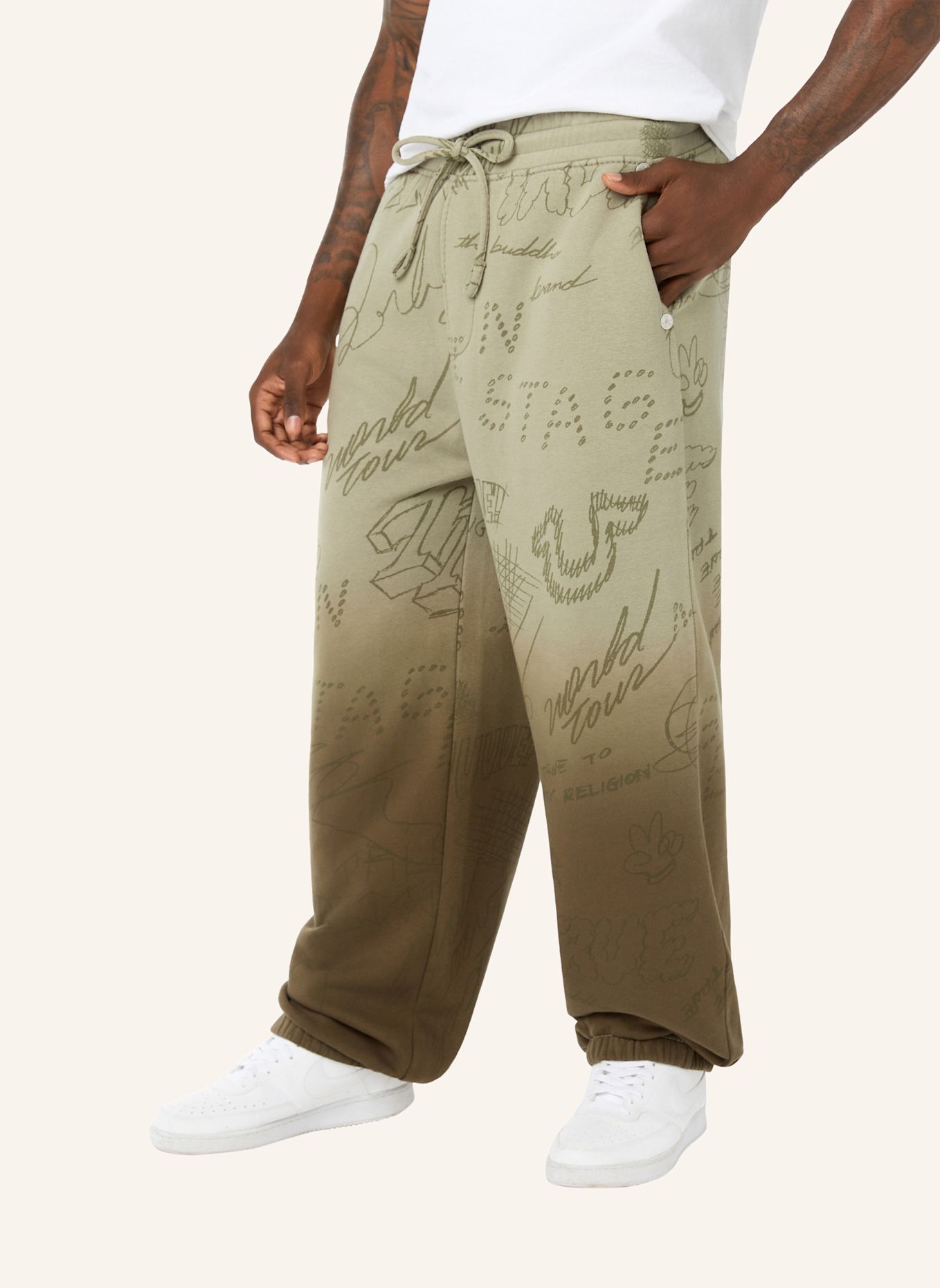 TRUE RELIGION Jogginghose DIP-DYED BIG T: ALTROSA