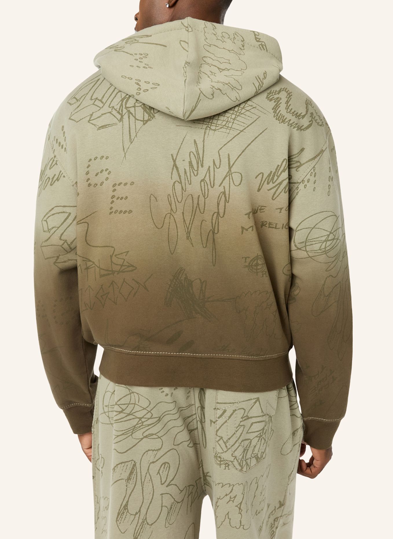 TRUE RELIGION Zip Hoodie BIG T GRAFFITI: PINK