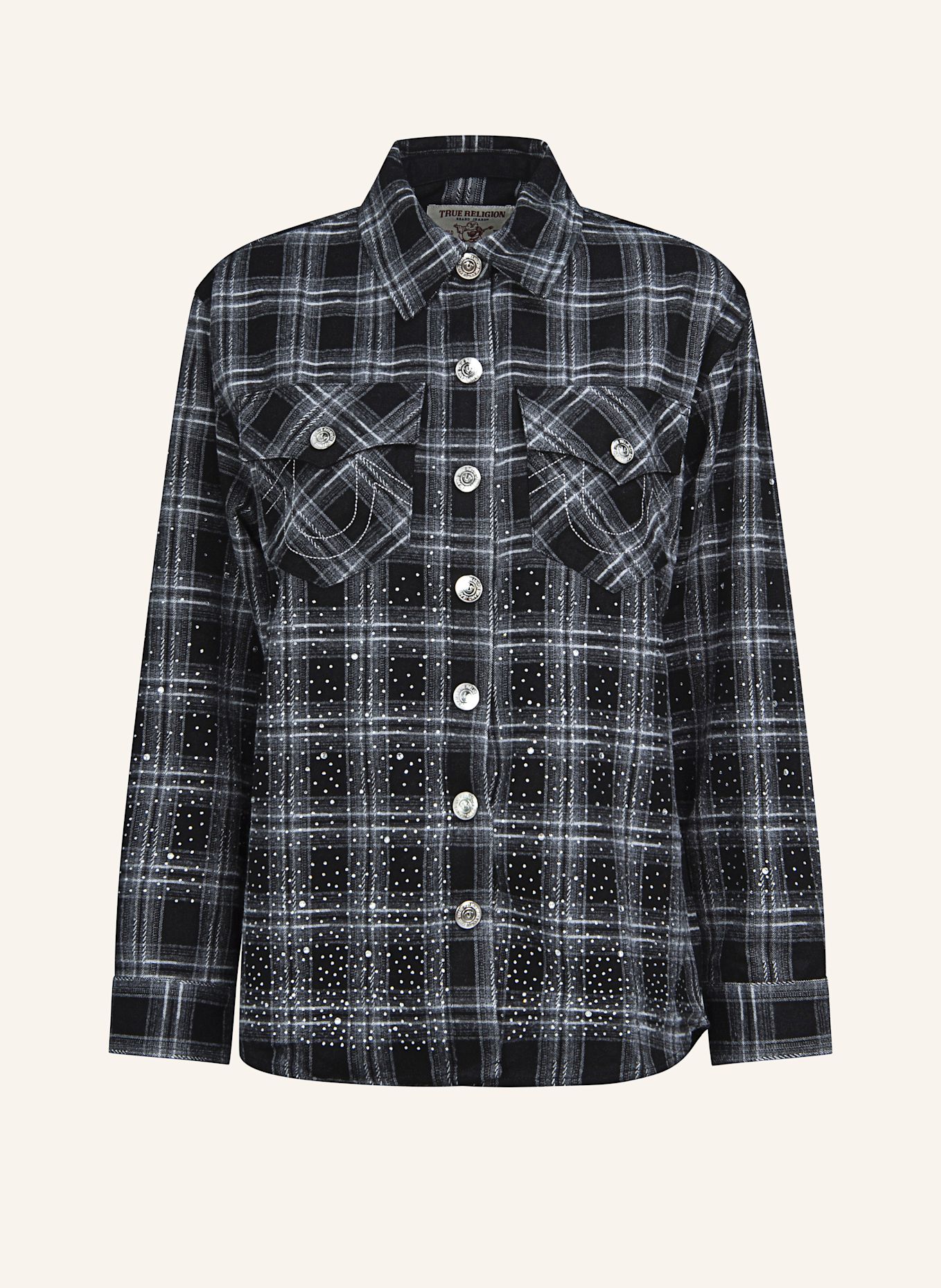 TRUE RELIGION Hemd OMBRÉ CRYSTAL: SCHWARZ